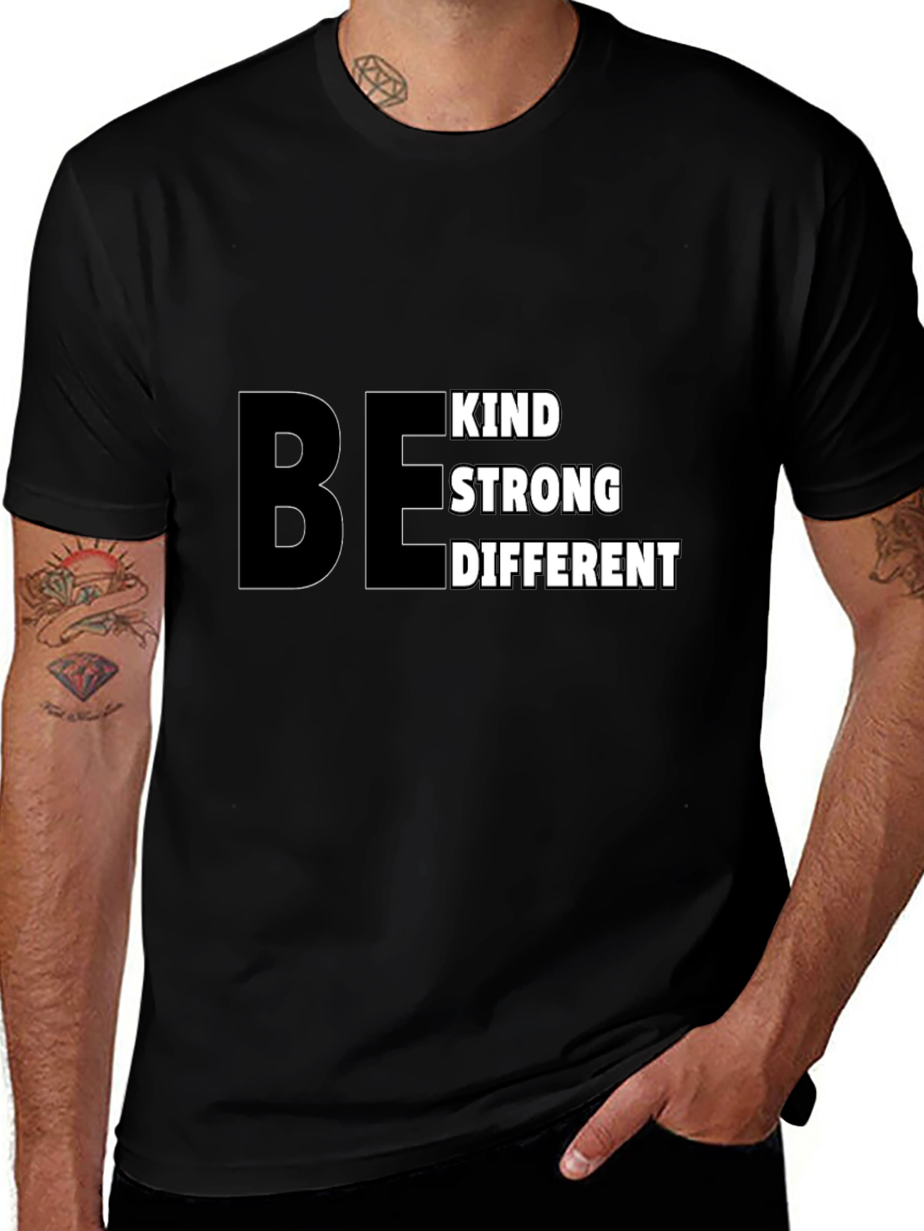 Variant 22 of Be Kind Strong Different Black T-Shirt