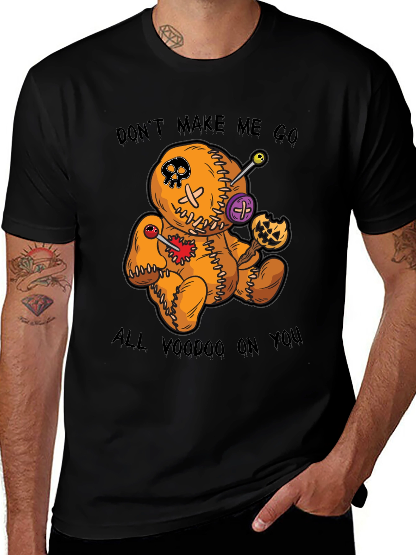 Variant 16 of Voodoo Doll Graphic Tee - Don't Make Me Go All Voodoo on You