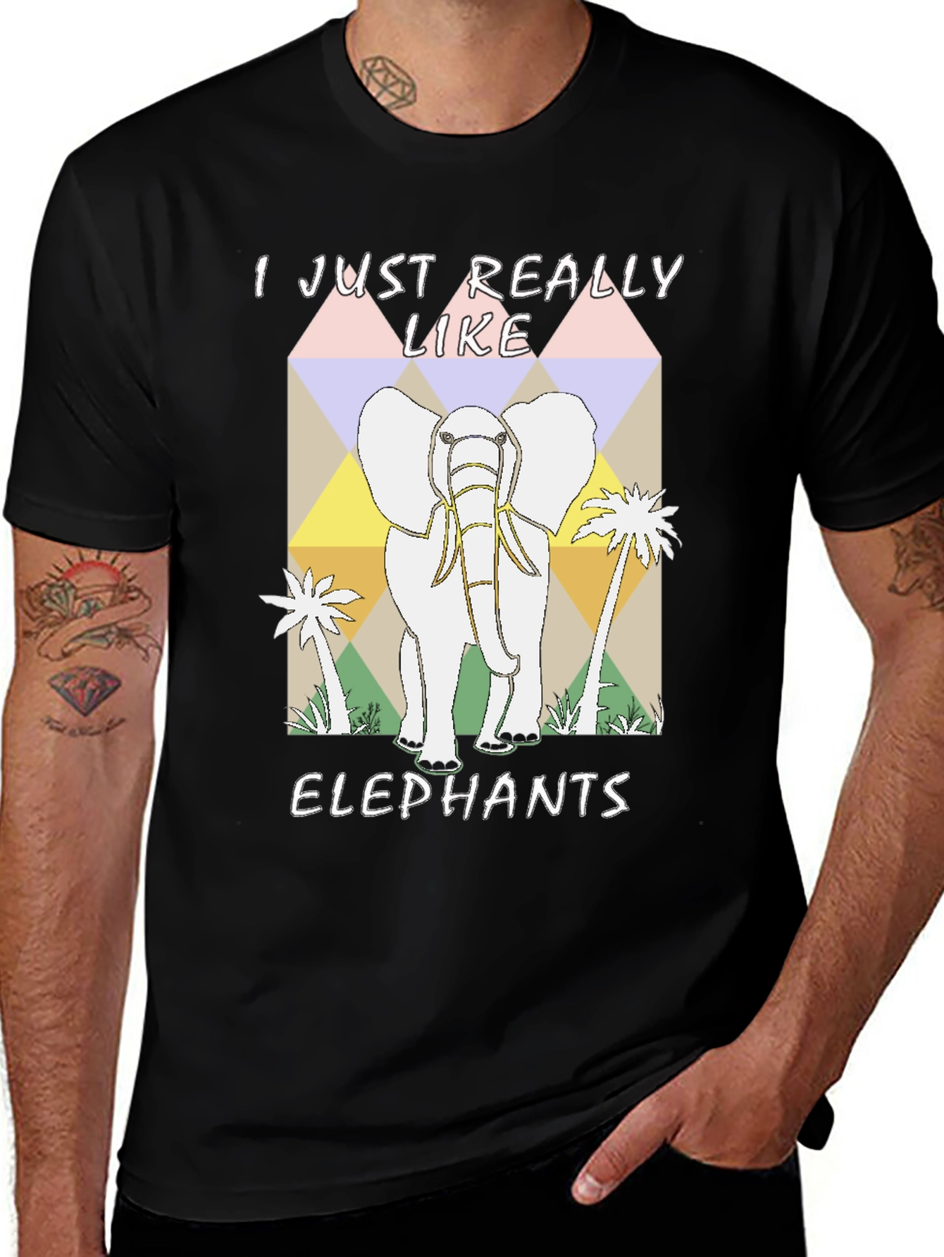 Variant 4 of I Really Like Elephants Graphic Tee