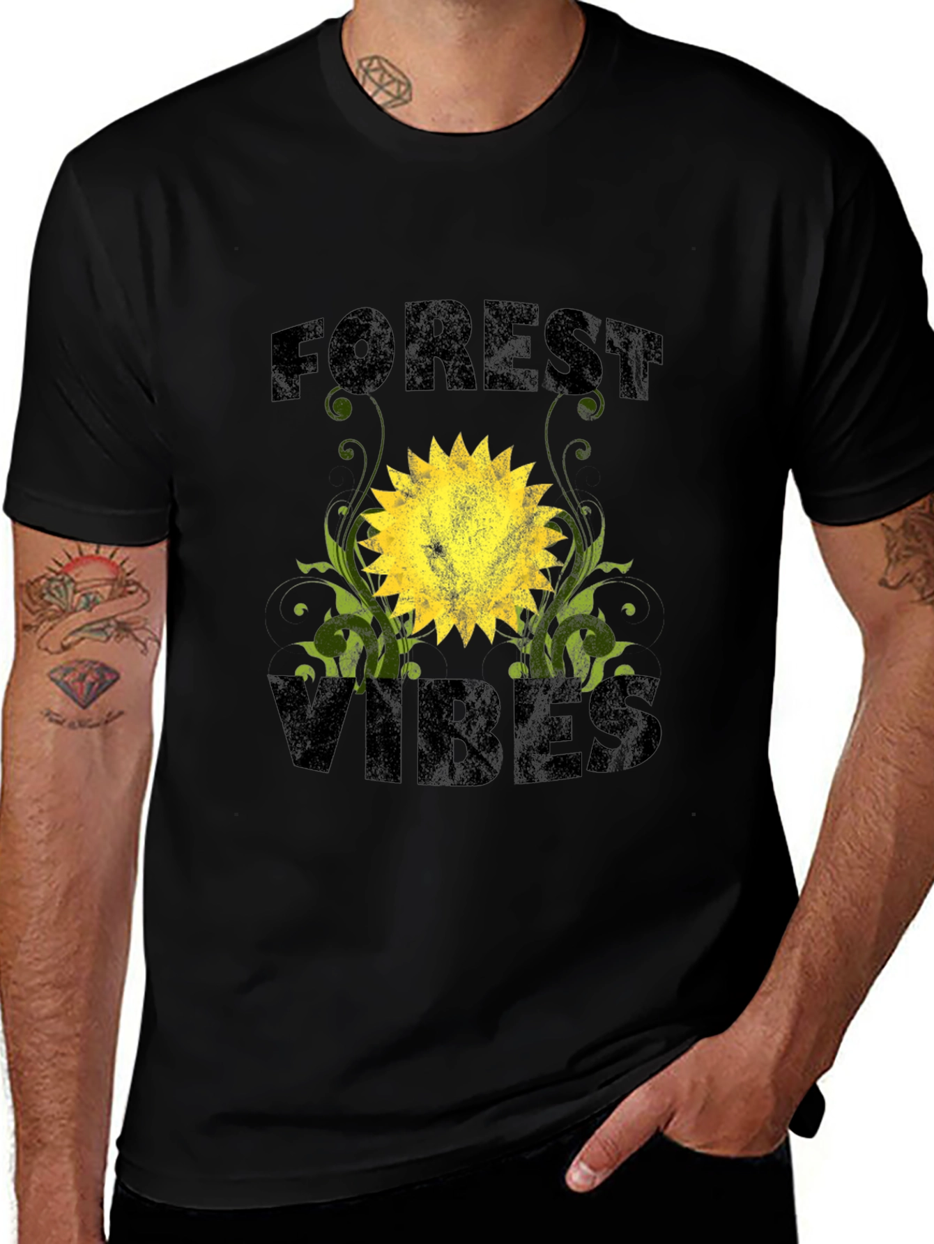 Variant 23 of Forest Vibes Graphic T-Shirt - Black