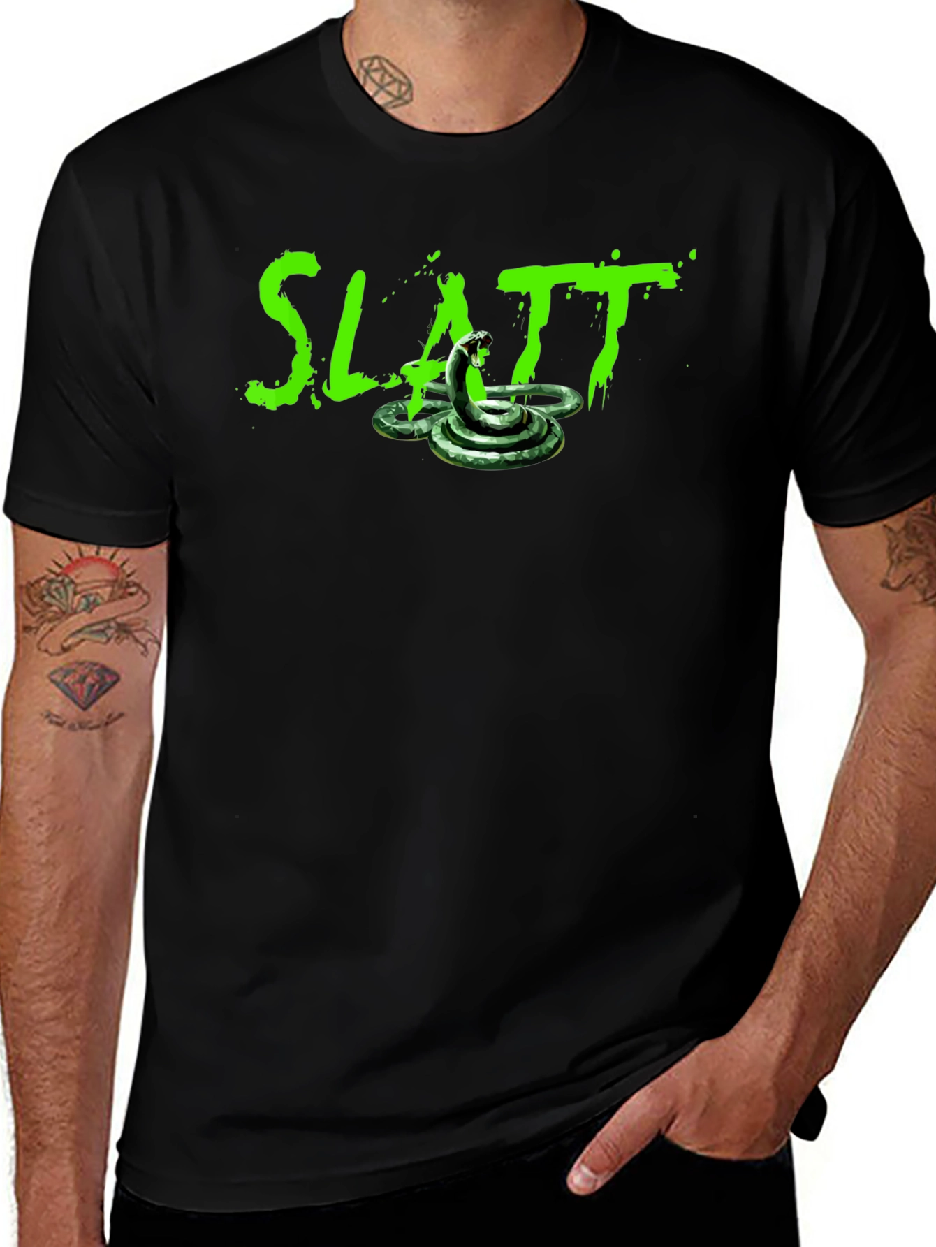 Variant 14 of Slatt Snake Graphic T-Shirt - Cool Streetwear Style
