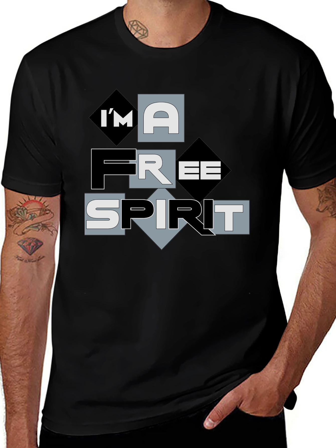 Variant 27 of I'm a Free Spirit Black Graphic Tee