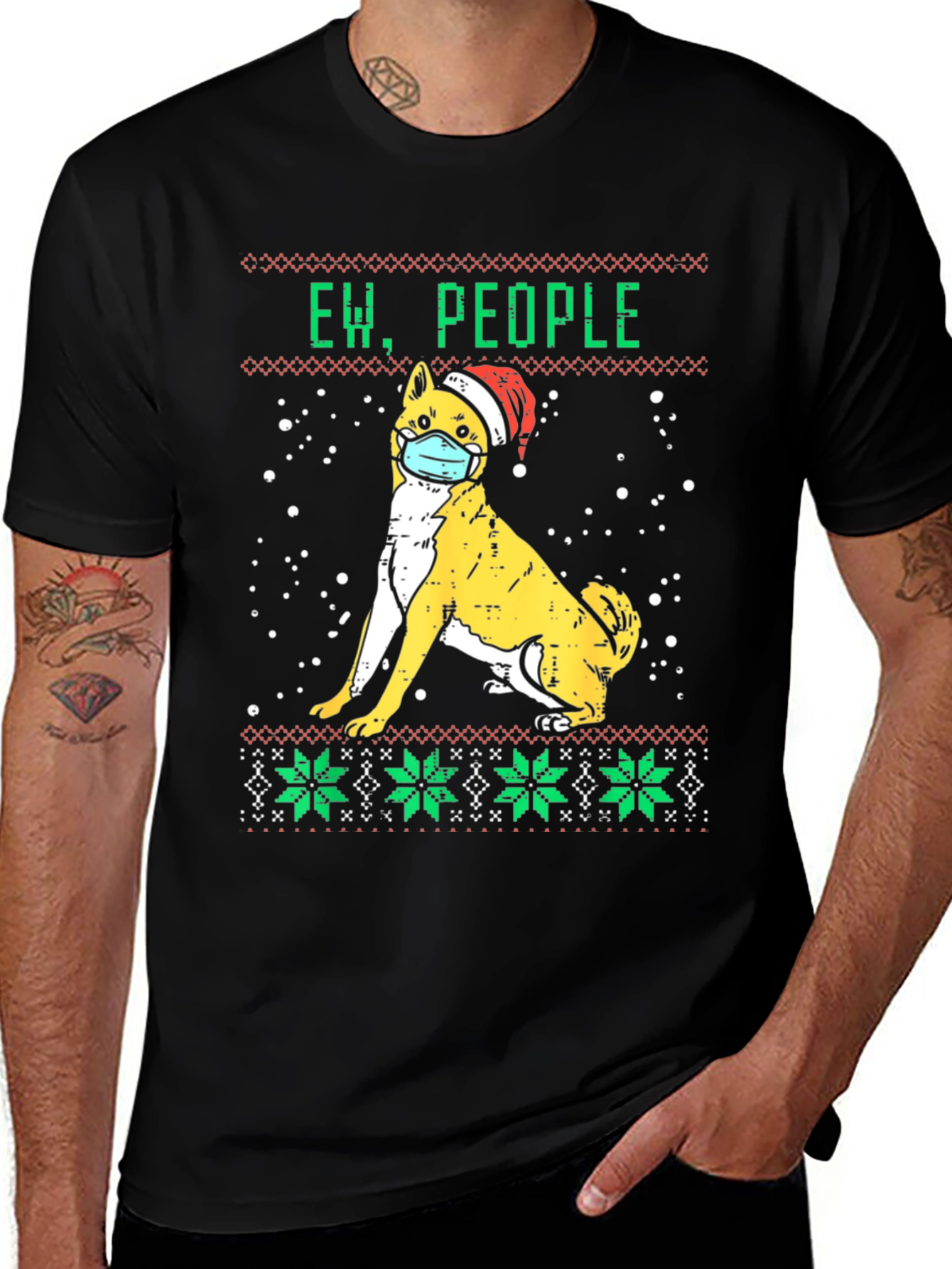 Variant 28 of Ew People Dog Ugly Christmas T-Shirt