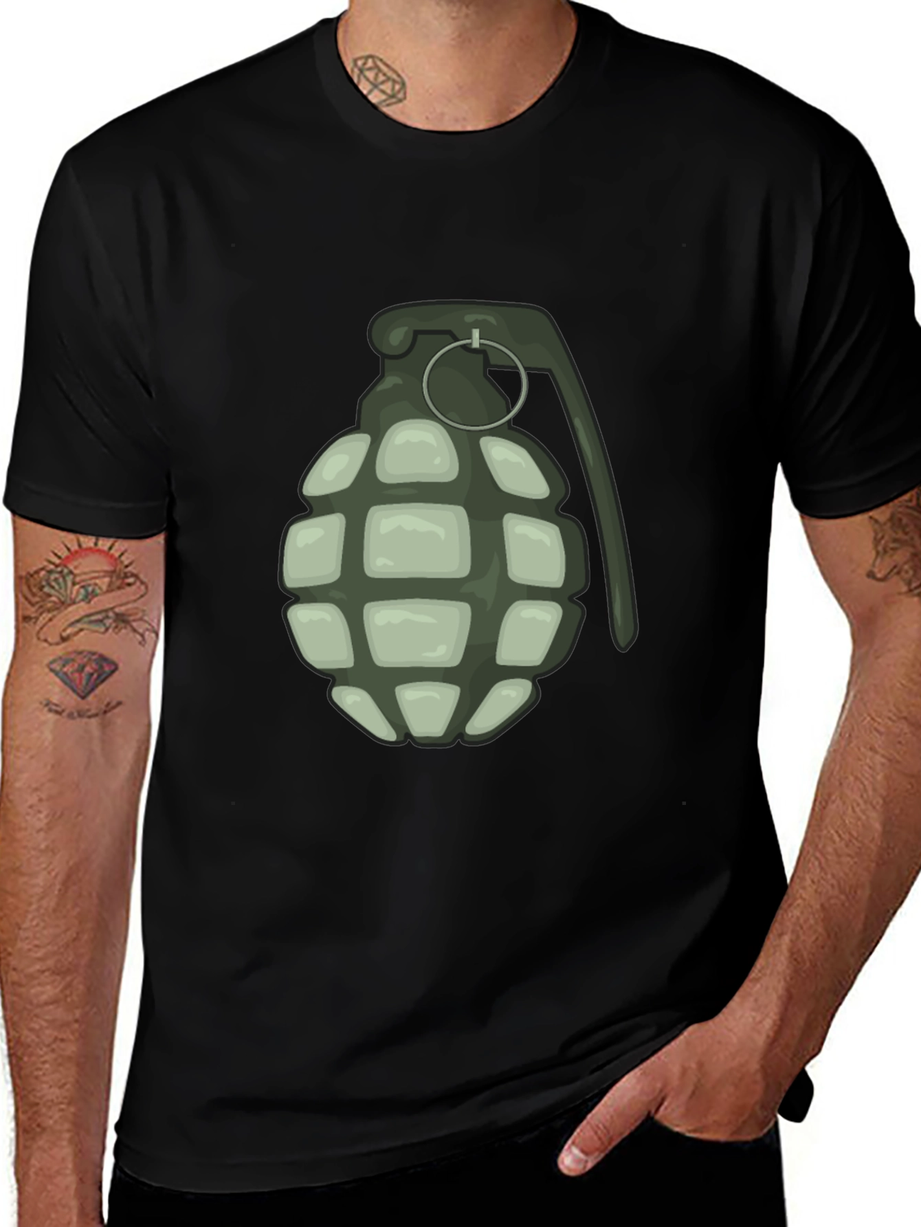 Variant 4 of Grenade Graphic T-Shirt - Black Cotton Tee