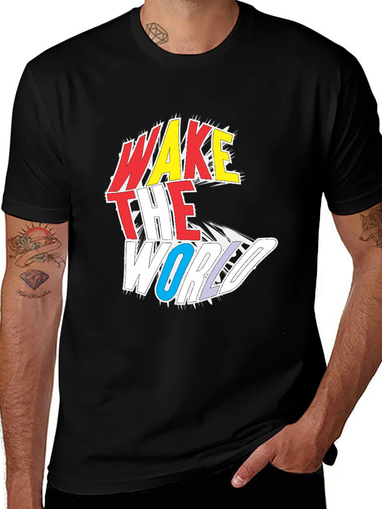 Variant 22 of Wake The World Graphic Tee - Black