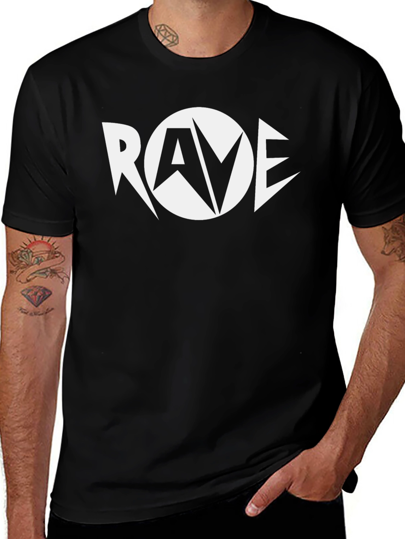 Variant 15 of Rave Logo Graphic Black T-Shirt