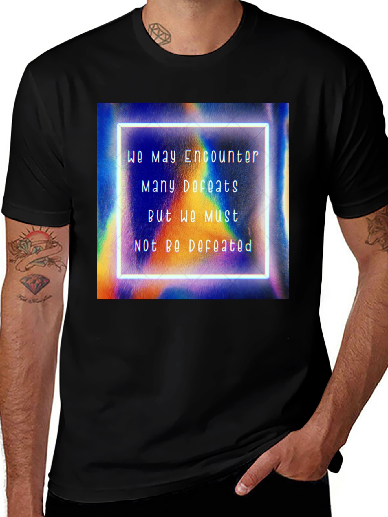 Variant 26 of Inspirational Quote Graphic Tee - Men's Black T-Shirt