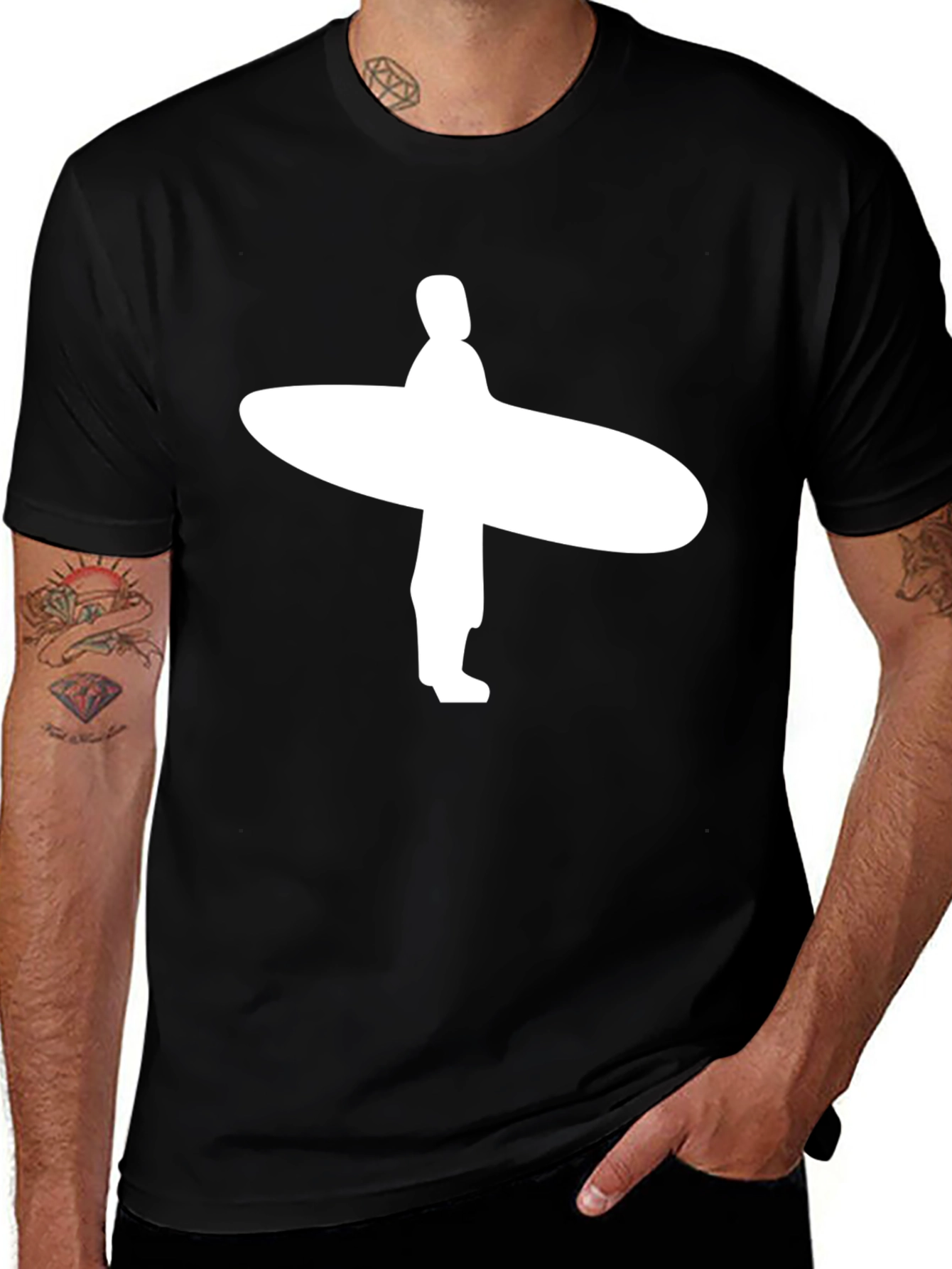 Variant 23 of Surfer Graphic Tee - Casual Black T-Shirt