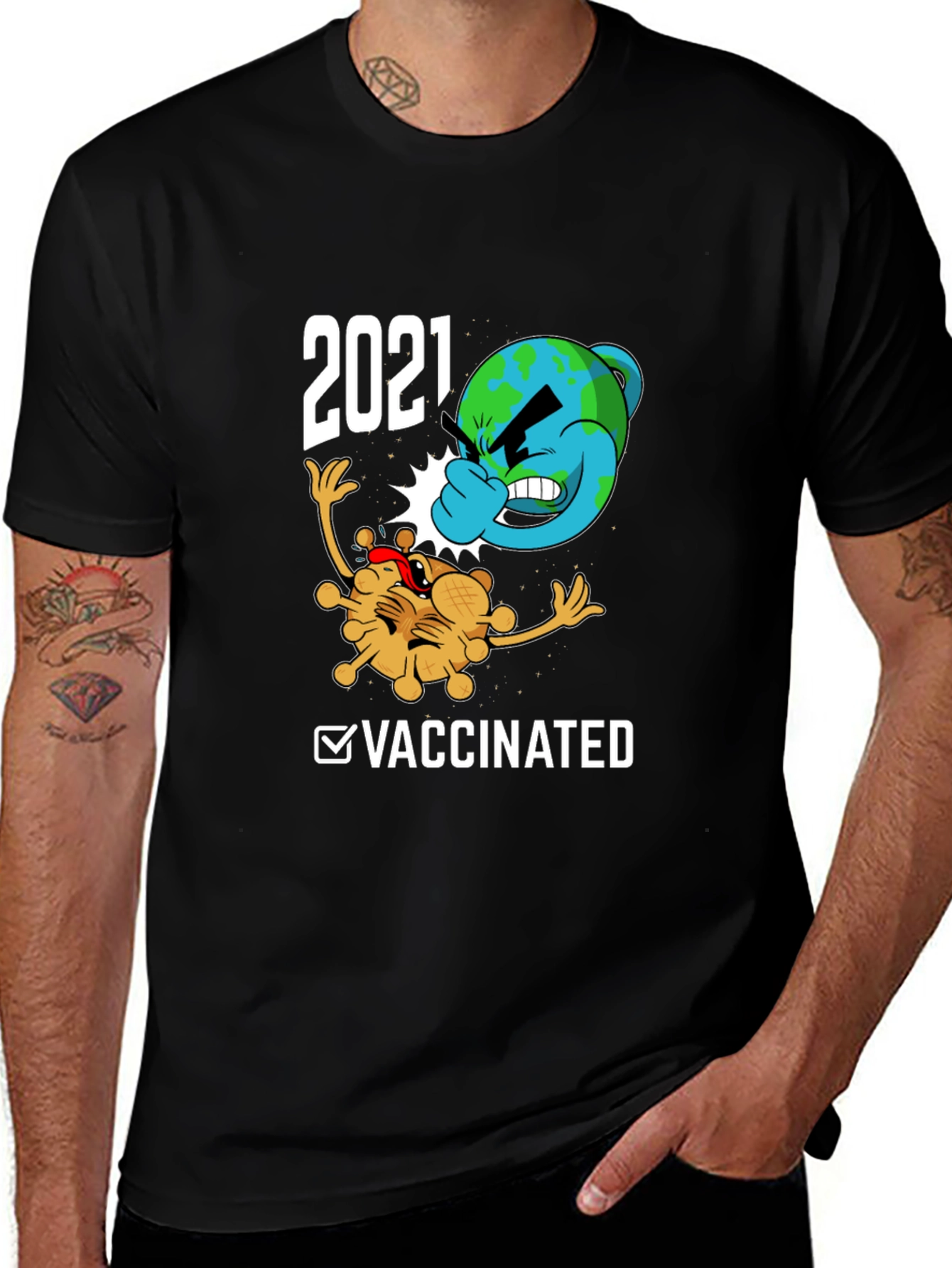 Variant 25 of 2021 Vaccinated Graphic Tee - Fight the Virus!