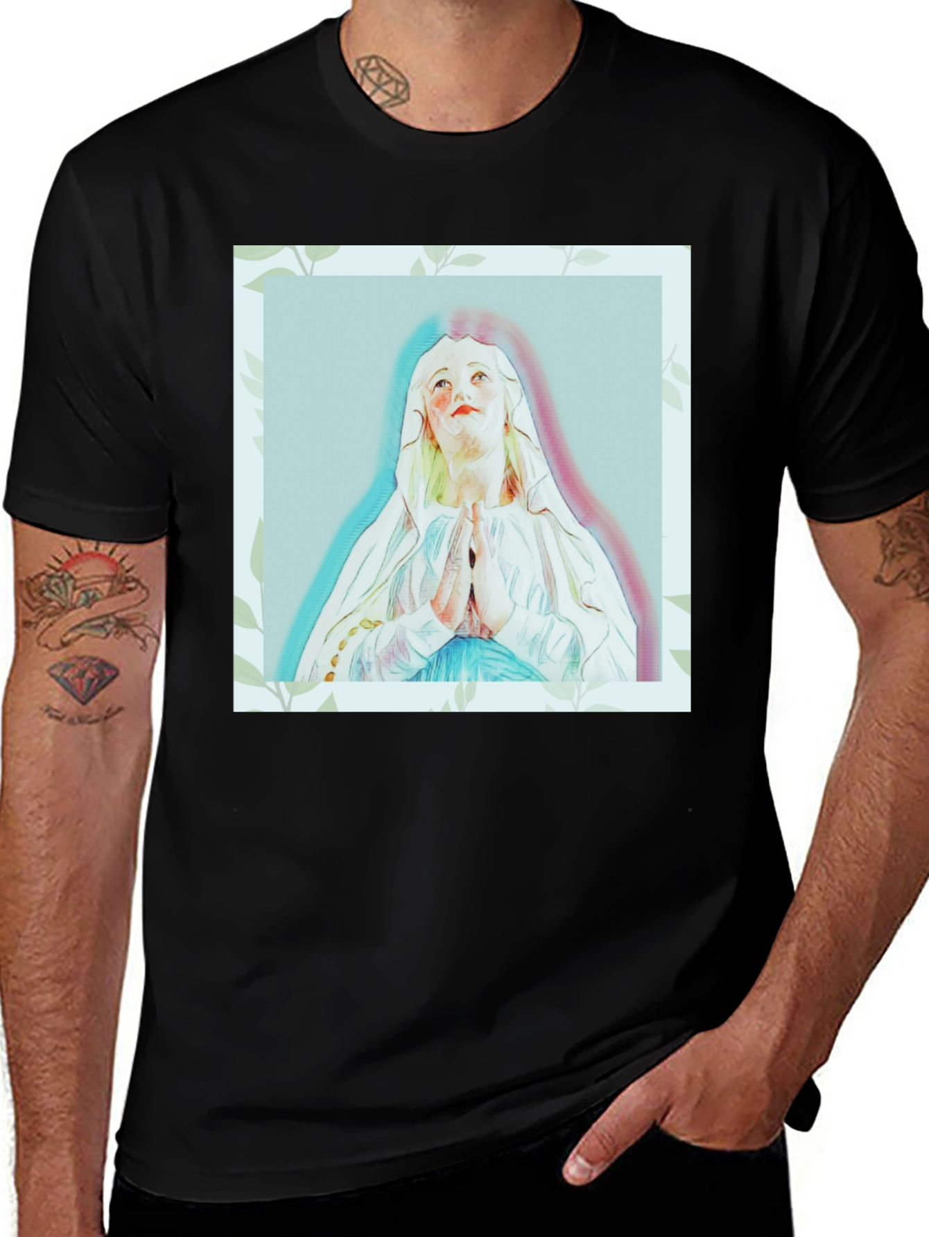 Religious Art T-Shirt - Virgin Mary Graphic Tee