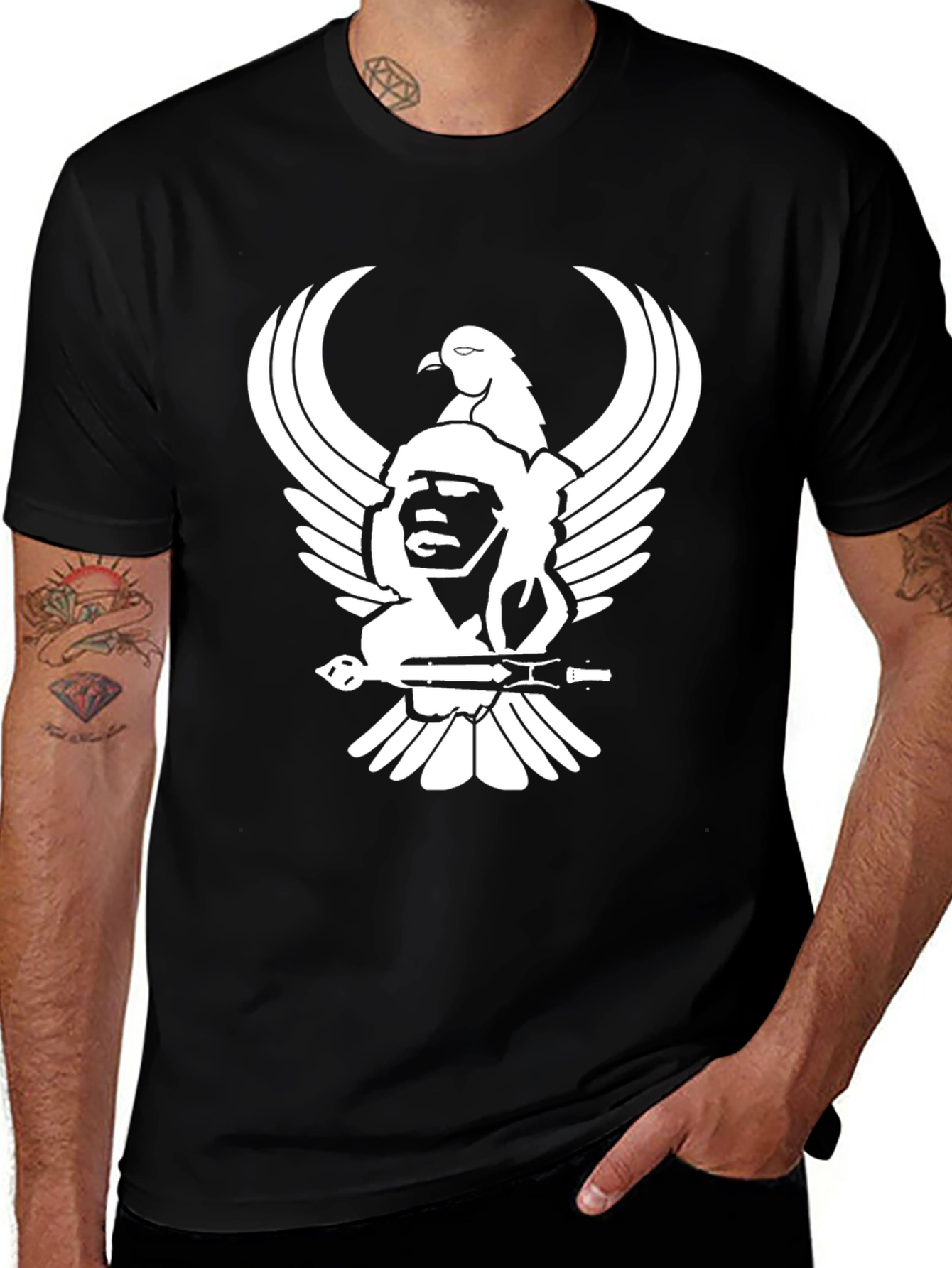 Variant 3 of Black T-Shirt with Eagle Chief Design