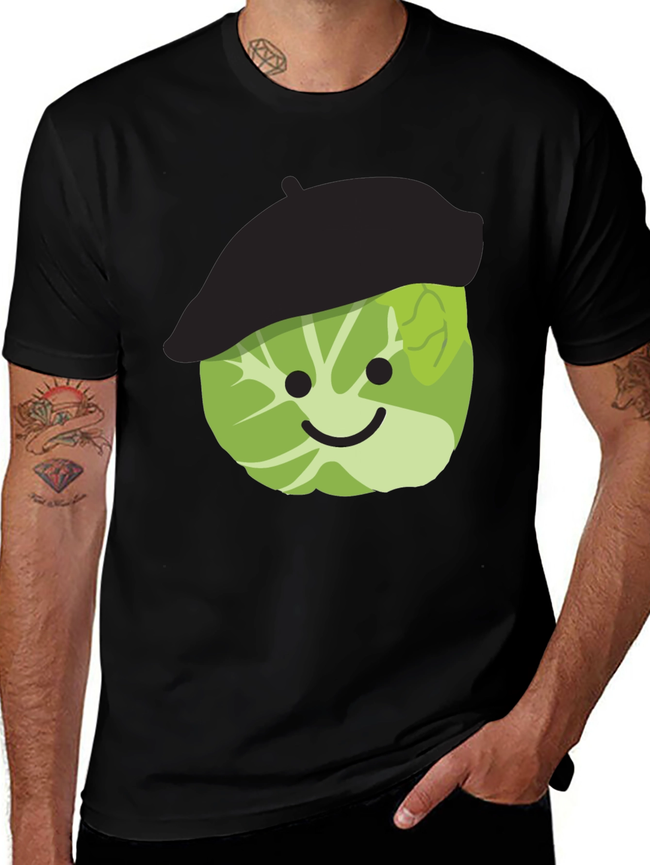 Variant 15 of Brussels Sprout Beret Funny T-Shirt