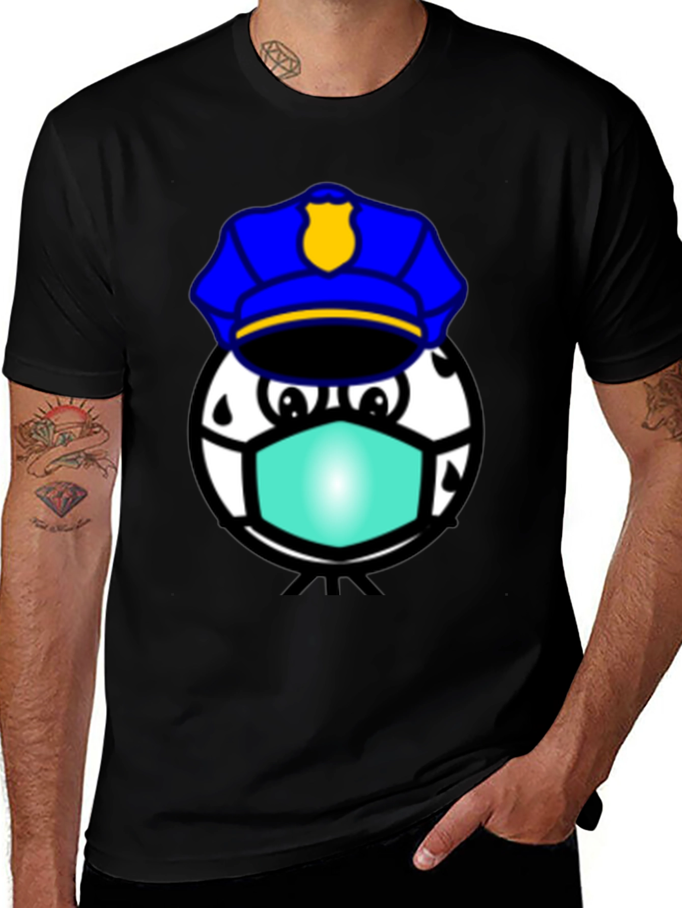 Variant 23 of Funny Police Soccer Ball Graphic Tee