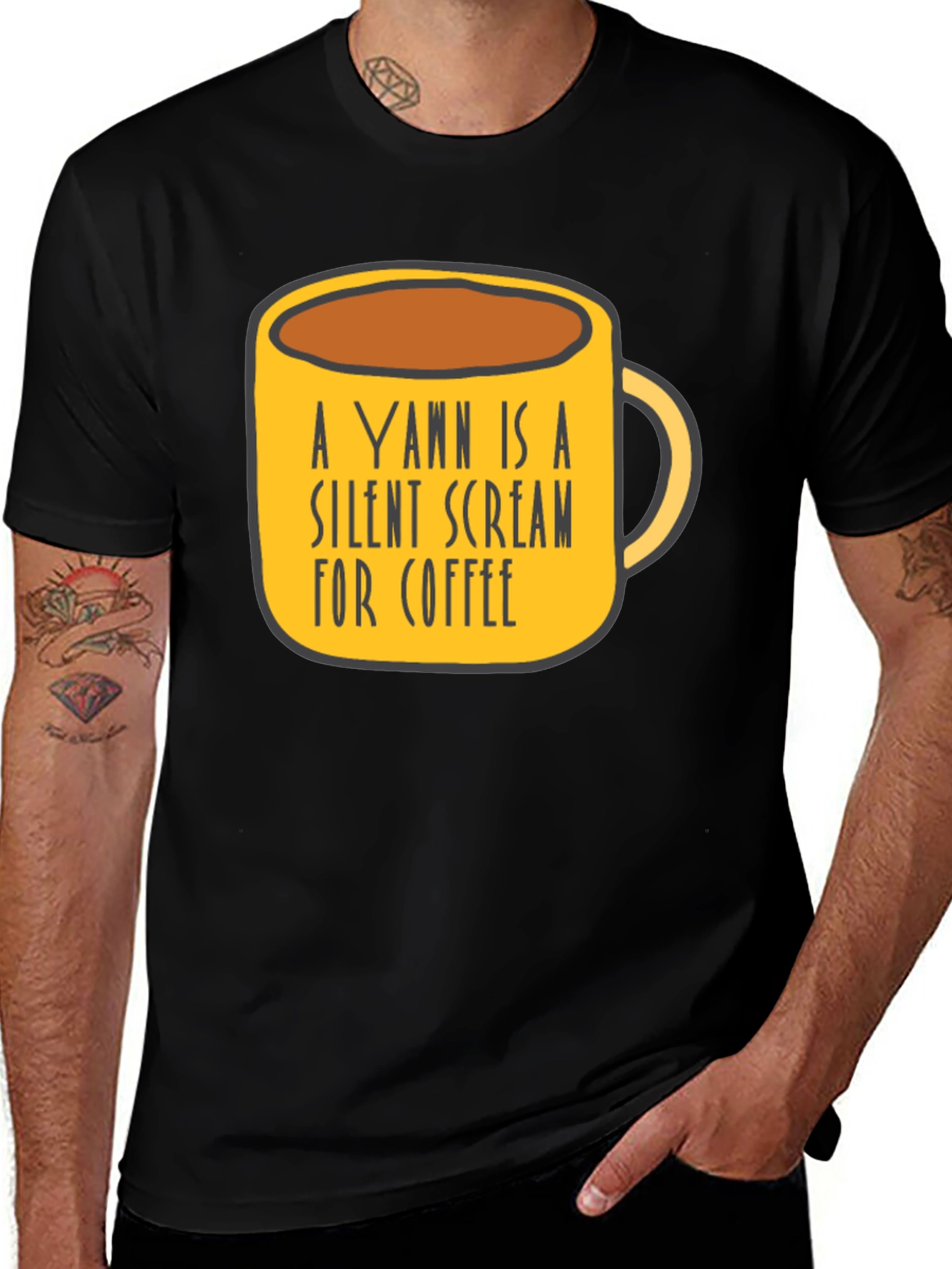 Variant 27 of Coffee Lover's T-Shirt - A Yawn is a Silent Scream