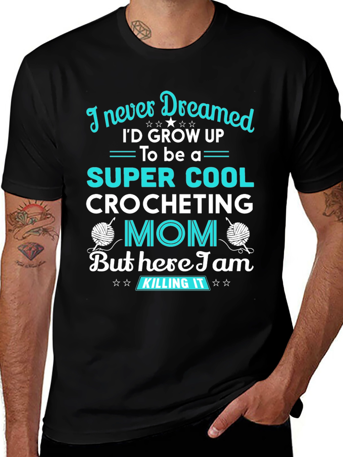 Variant 12 of Super Cool Crocheting Mom Graphic Tee