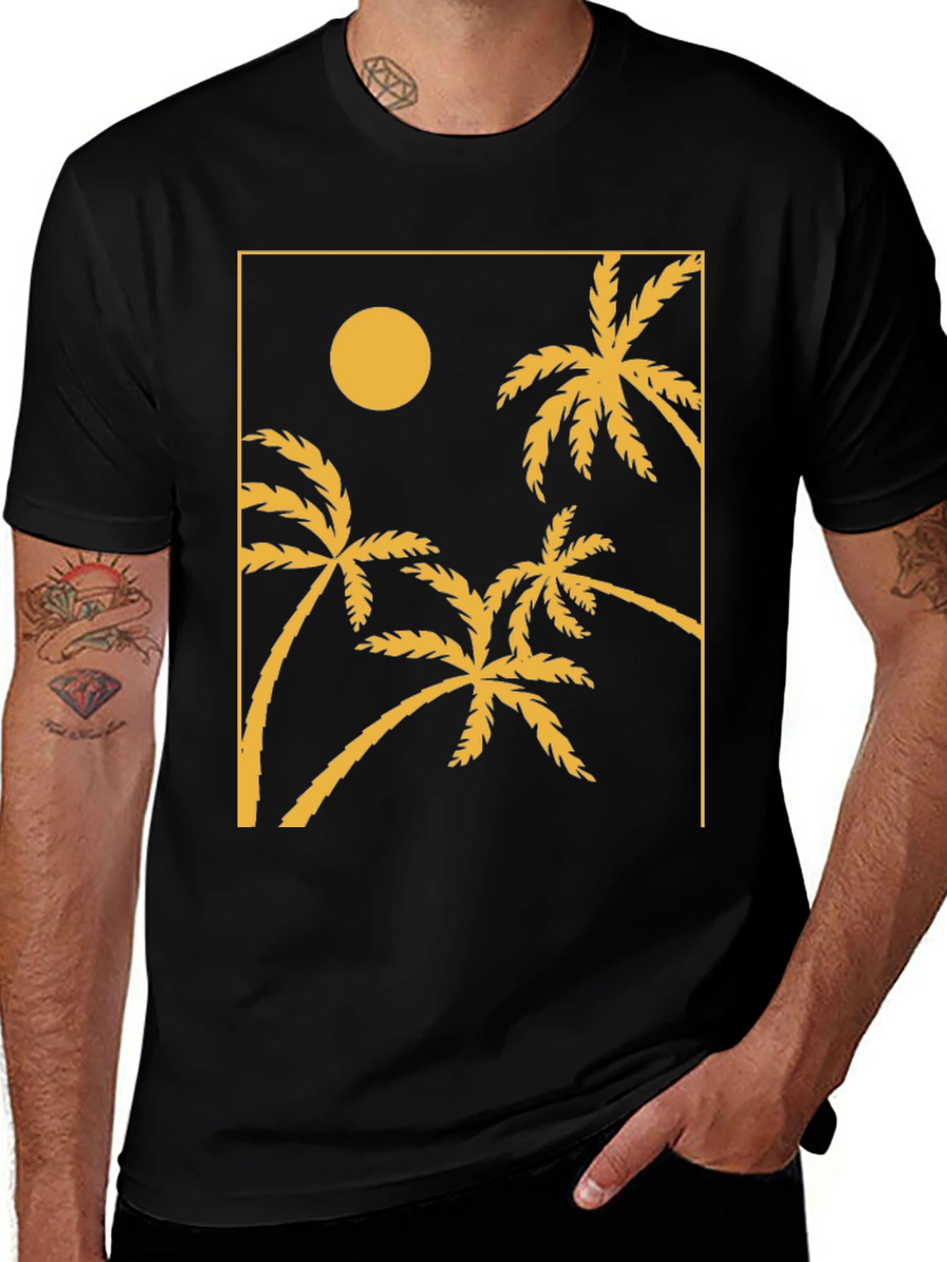 Variant 9 of Palm Tree Graphic Tee - Tropical Vibes