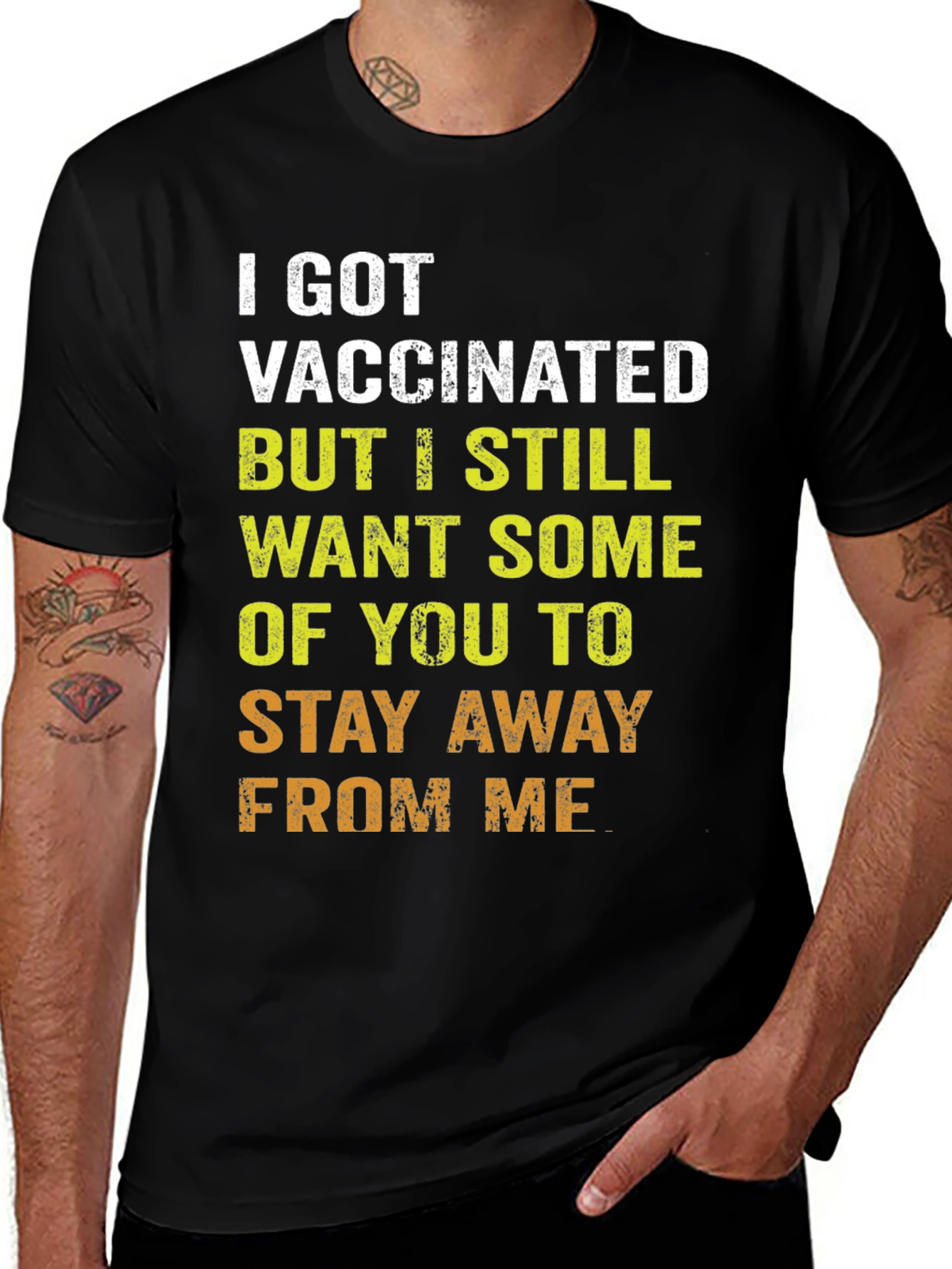 Variant 7 of Vaccinated Humor T-Shirt - Stay Away Tee