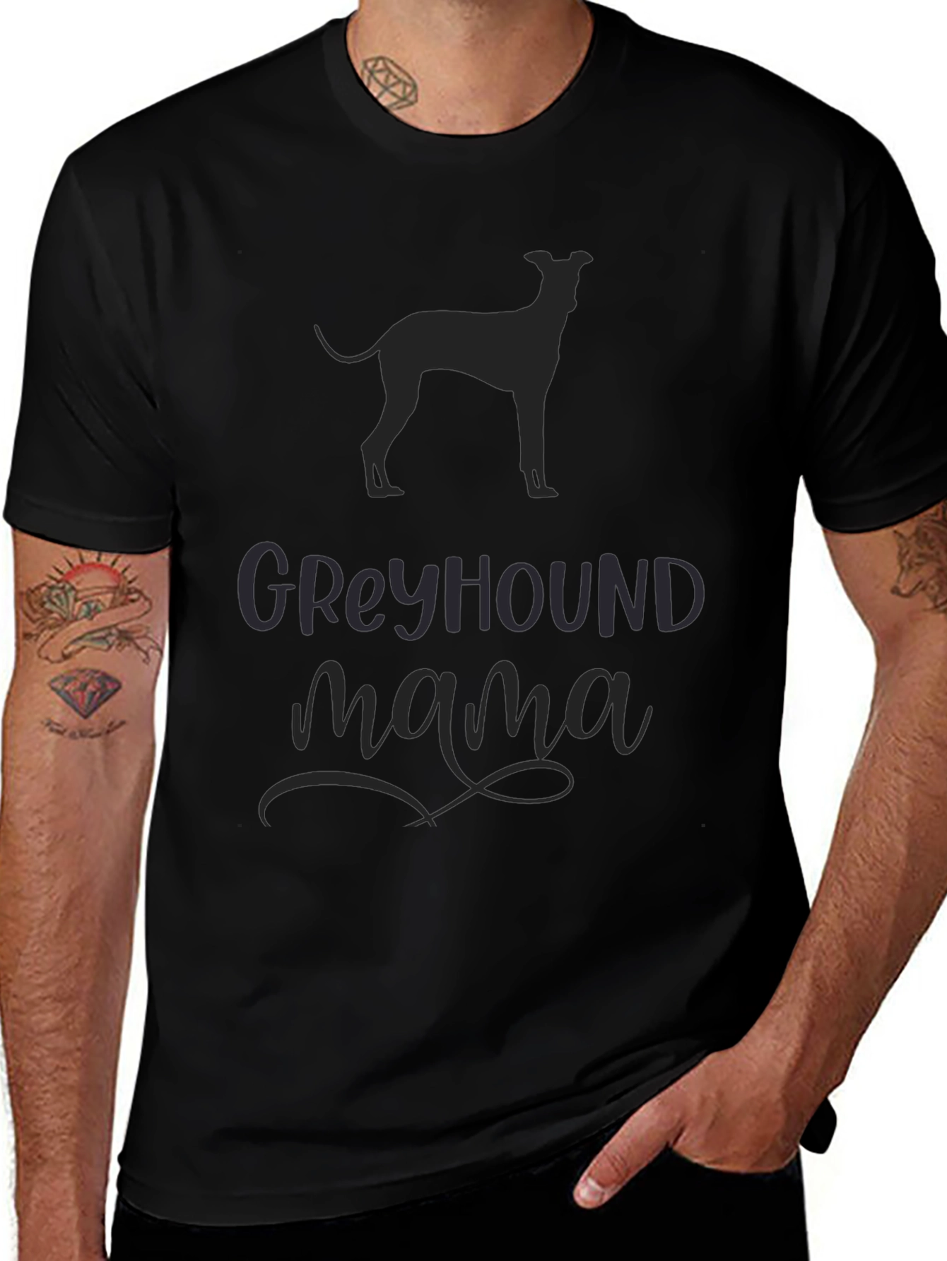 Greyhound Mama Black Graphic Tee
