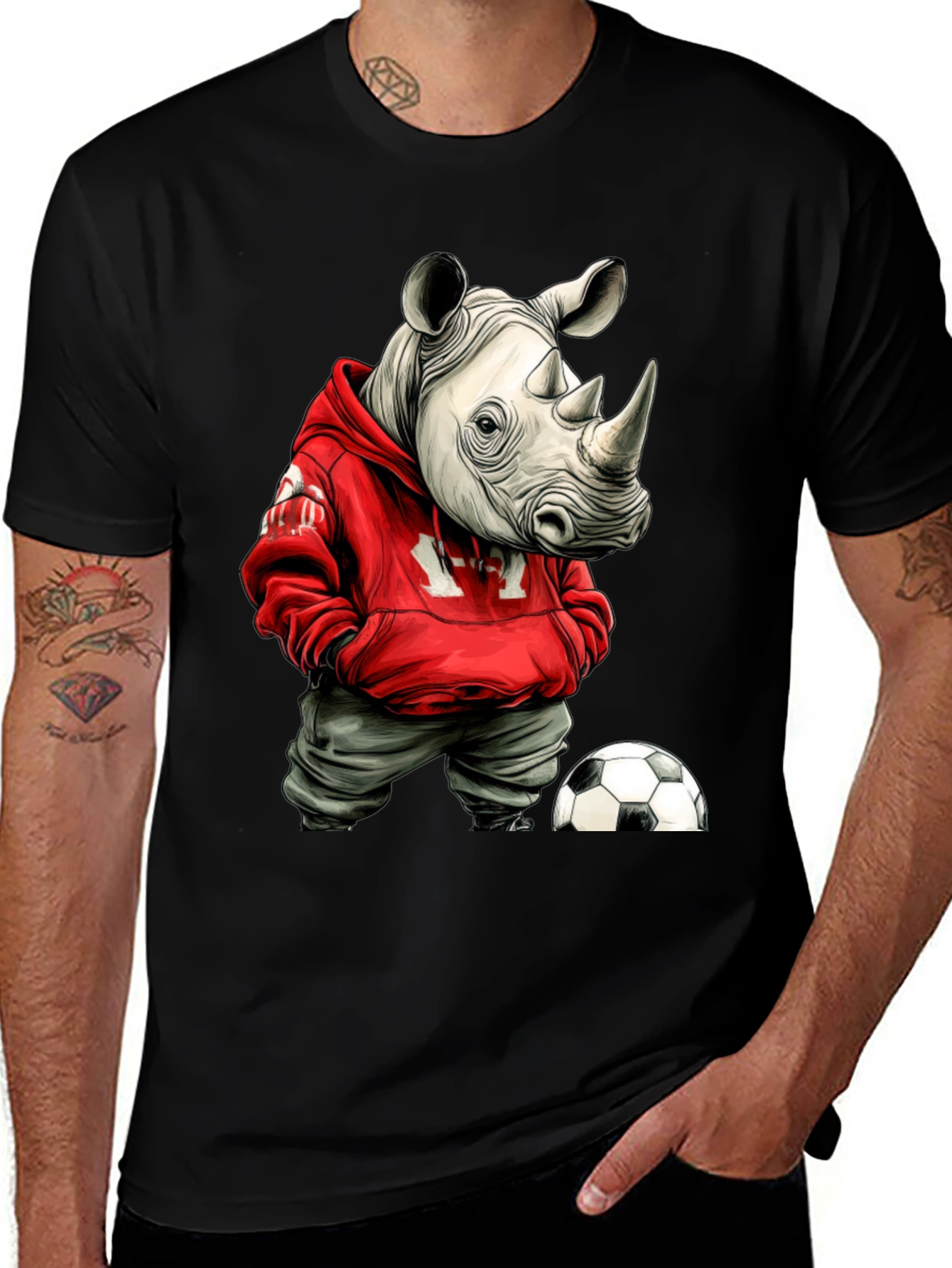 Variant 17 of Rhino Soccer Fan T-Shirt