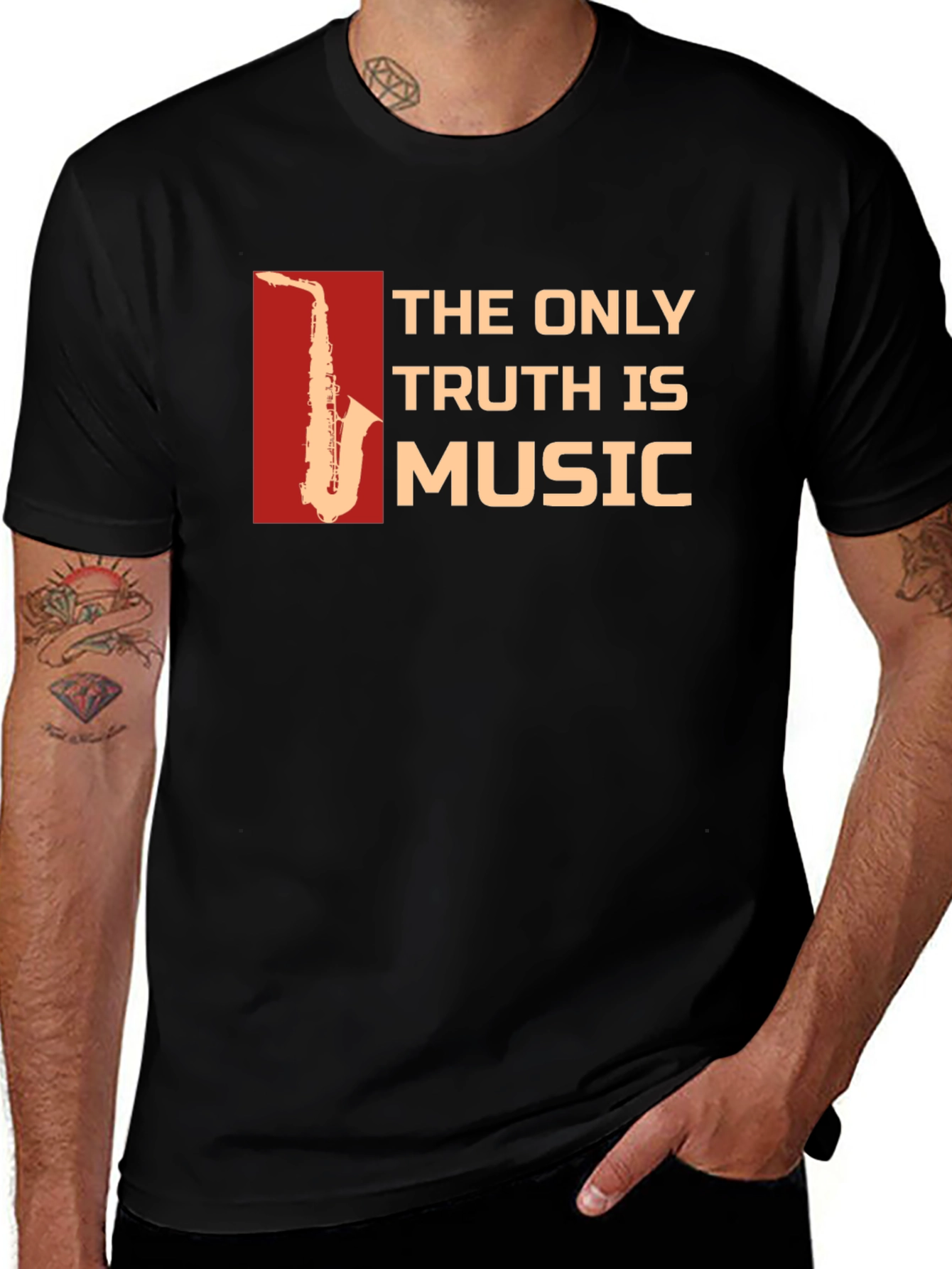 Variant 8 of The Only Truth is Music Saxophone T-Shirt