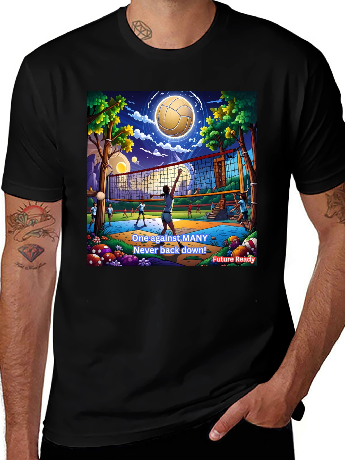 Volleyball Team Graphic T-Shirt