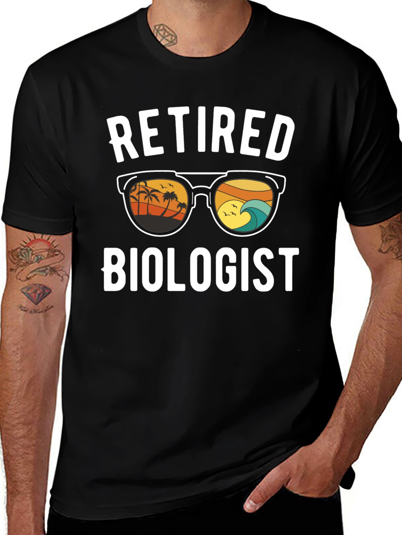 Variant 5 of Retired Biologist T-Shirt - Beach Sunglasses Design