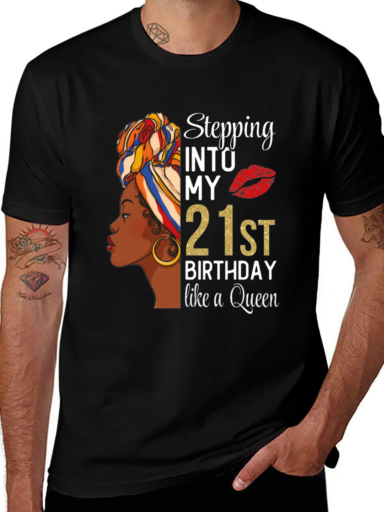 Variant 21 of Stepping into My 21st Birthday Queen T-Shirt