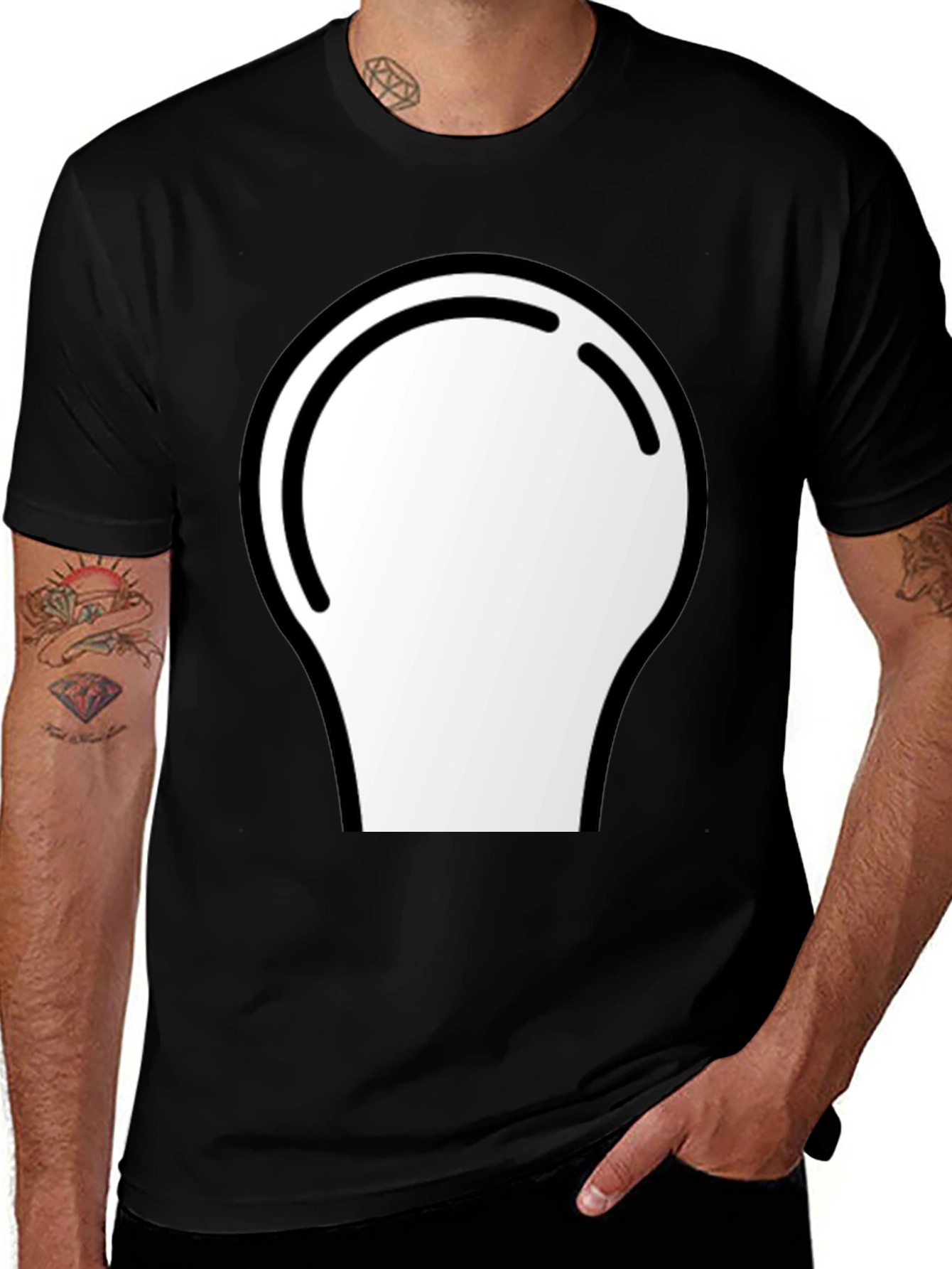Variant 30 of Minimalist Black T-Shirt with Bold White Design
