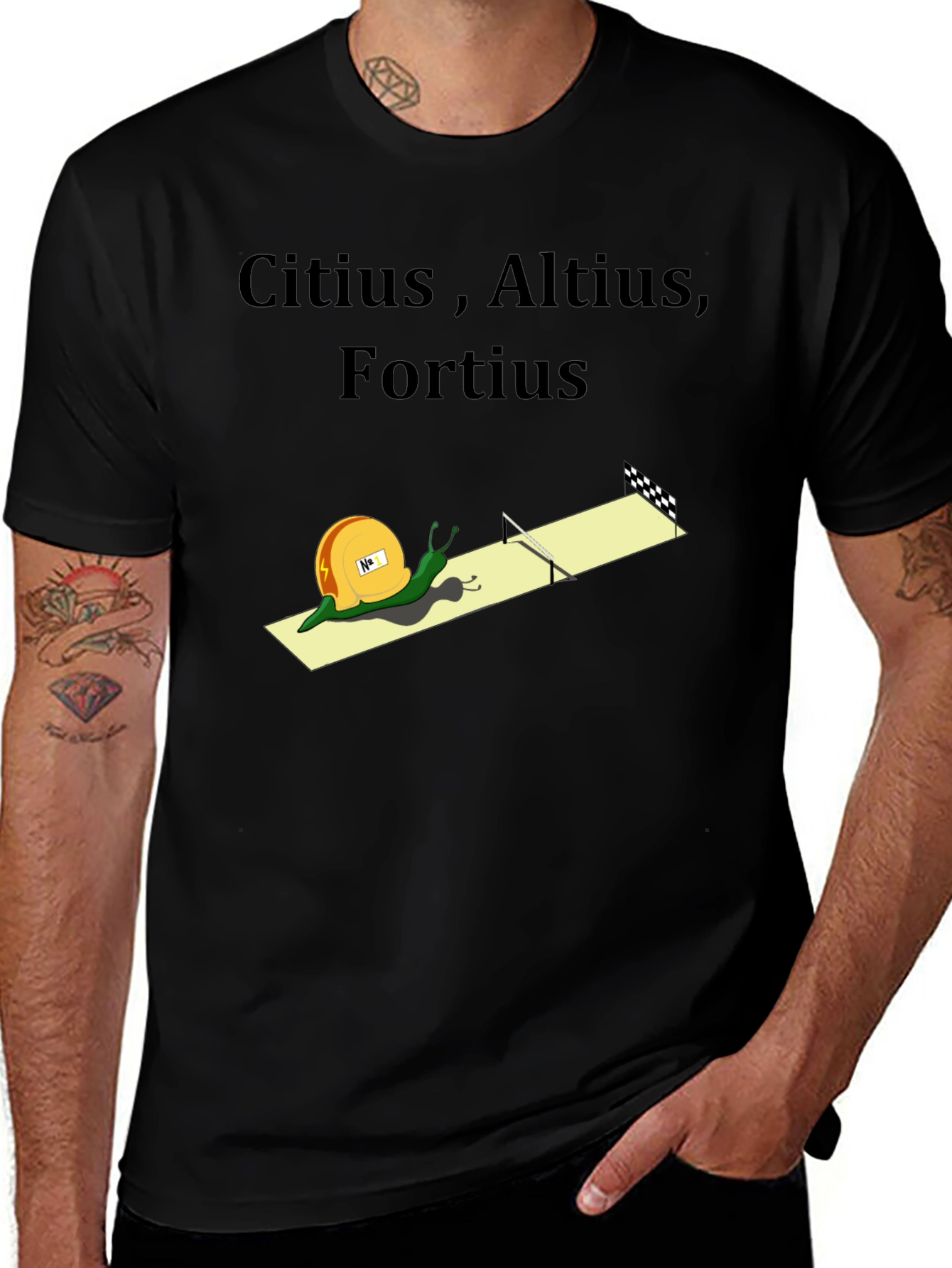 Variant 20 of Citius, Altius, Fortius Snail Graphic Tee