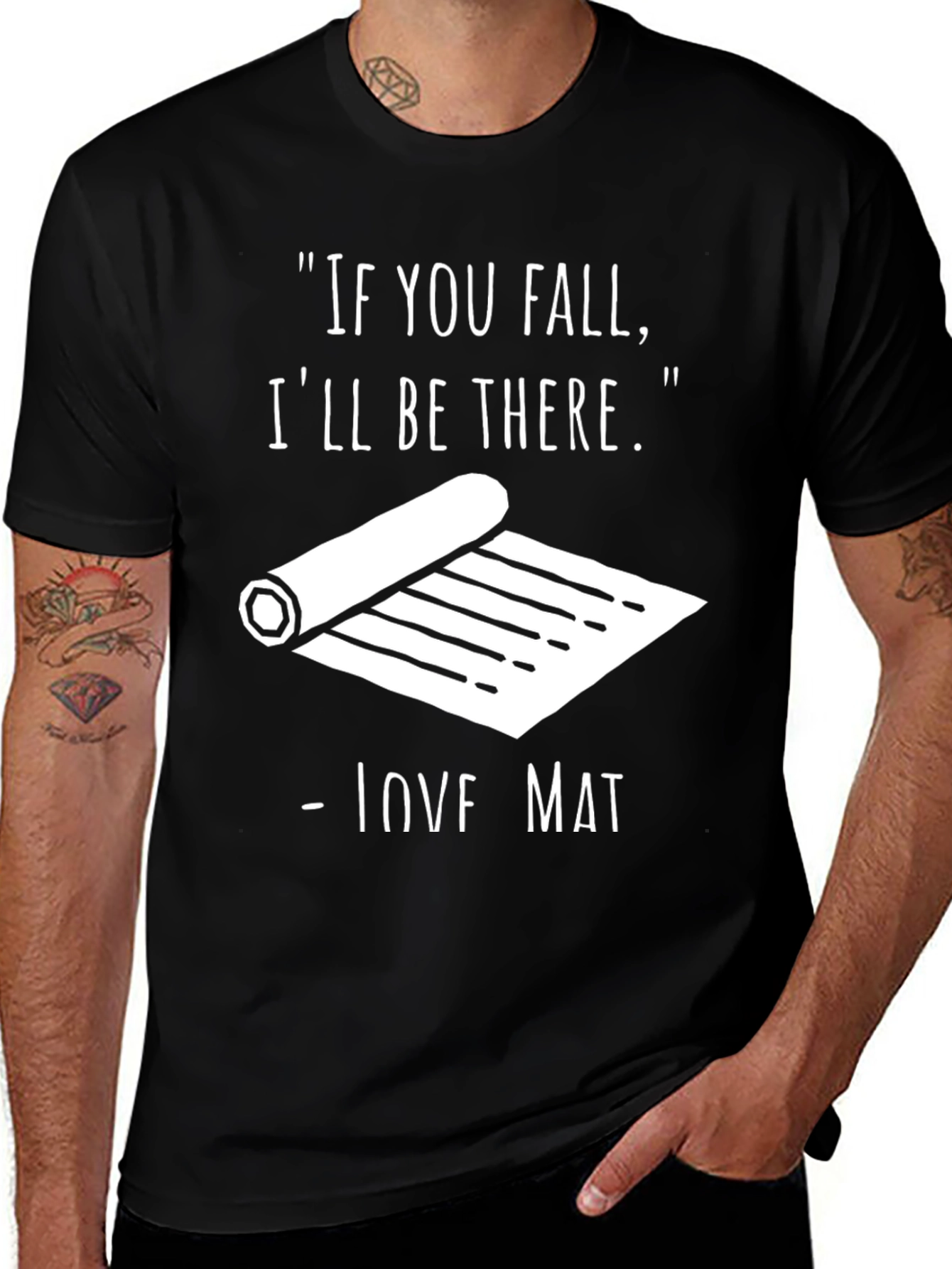 Variant 25 of Funny Yoga Mat T-Shirt - "If You Fall" Tee