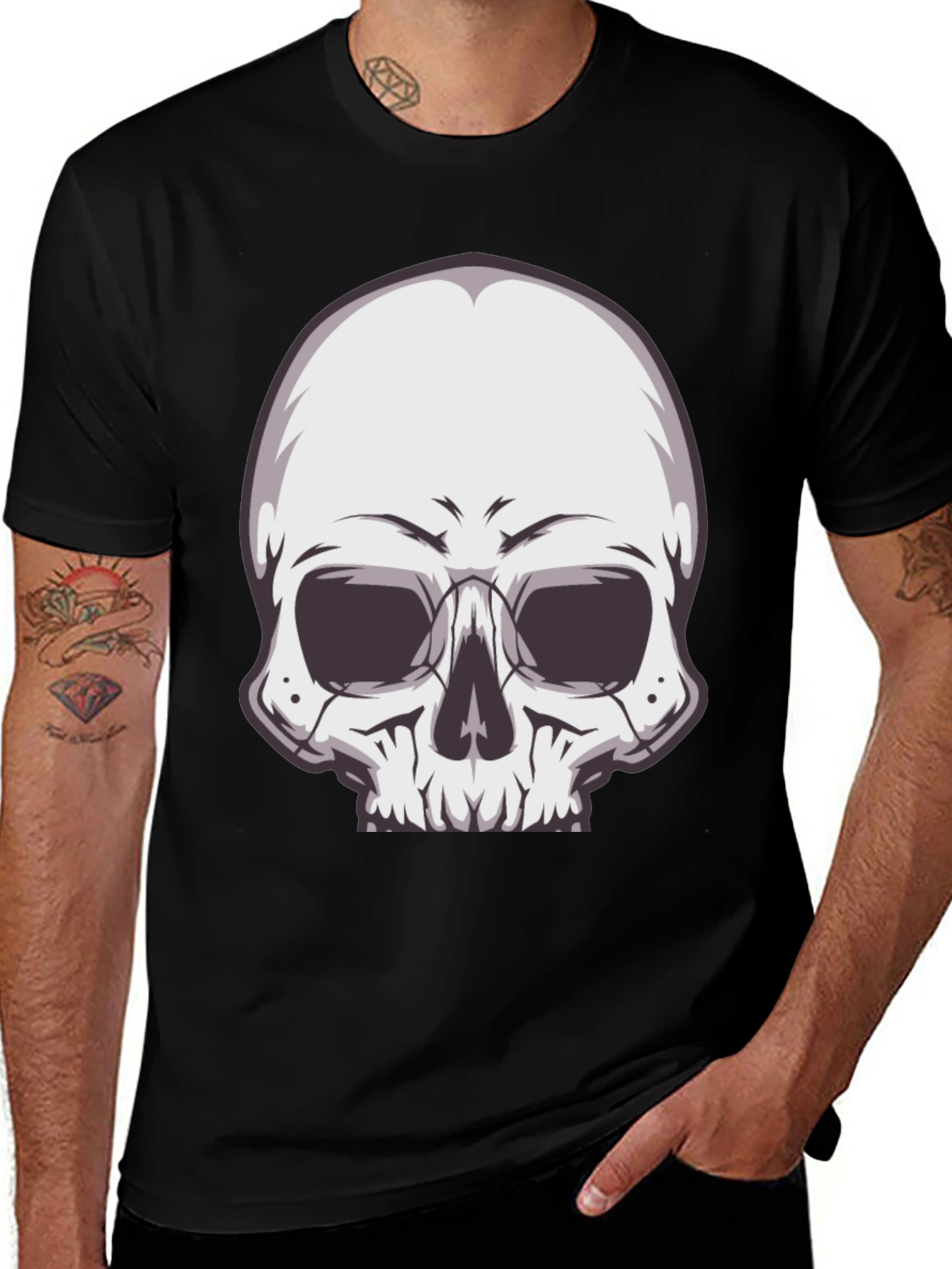 Variant 20 of Skull Graphic Tee - Stylish Black T-Shirt