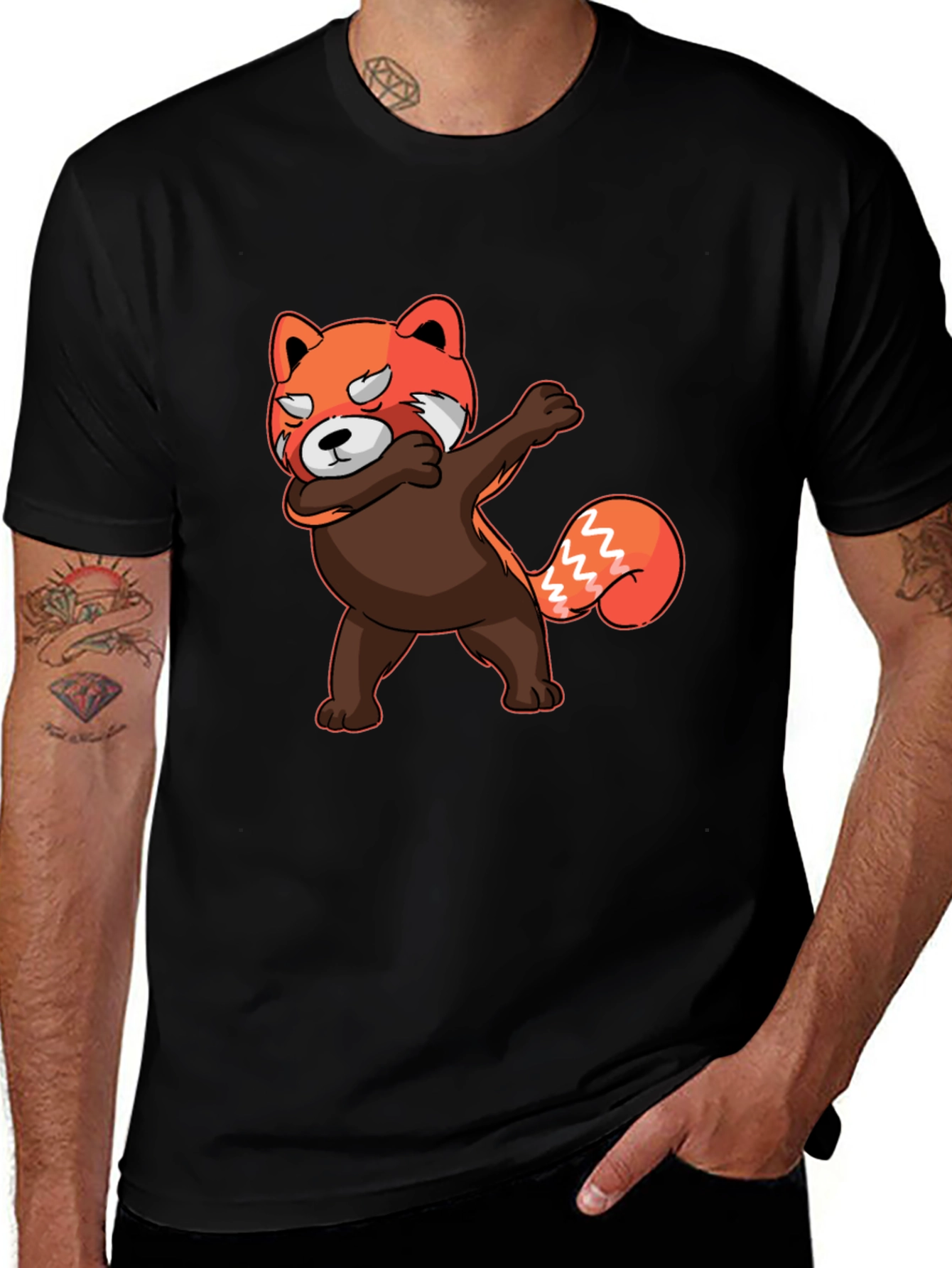 Variant 11 of Dabbing Red Panda T-Shirt - Unique Graphic Tee