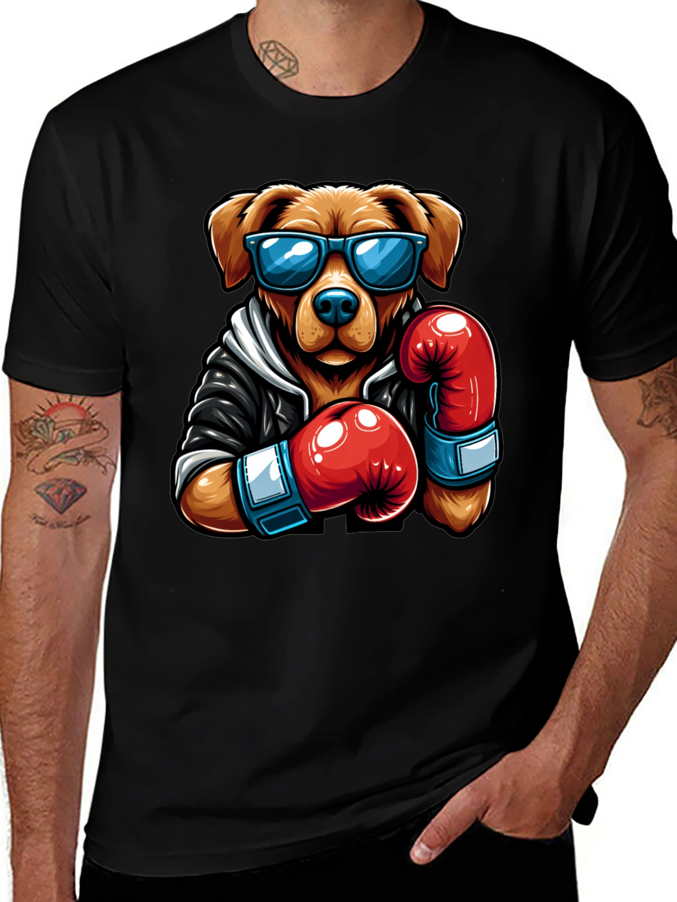 Variant 23 of Dog Boxer T-Shirt - Cool Canine in Boxing Gloves