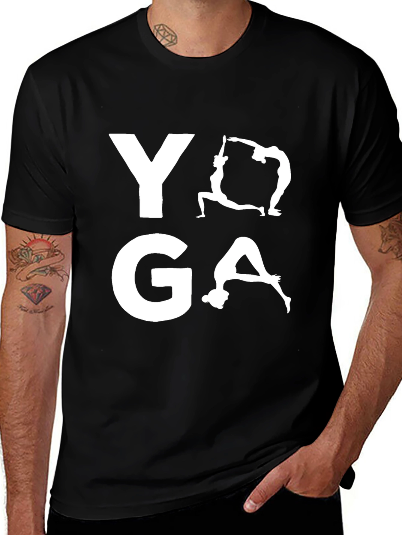 Variant 20 of Yoga Graphic Print Black T-Shirt