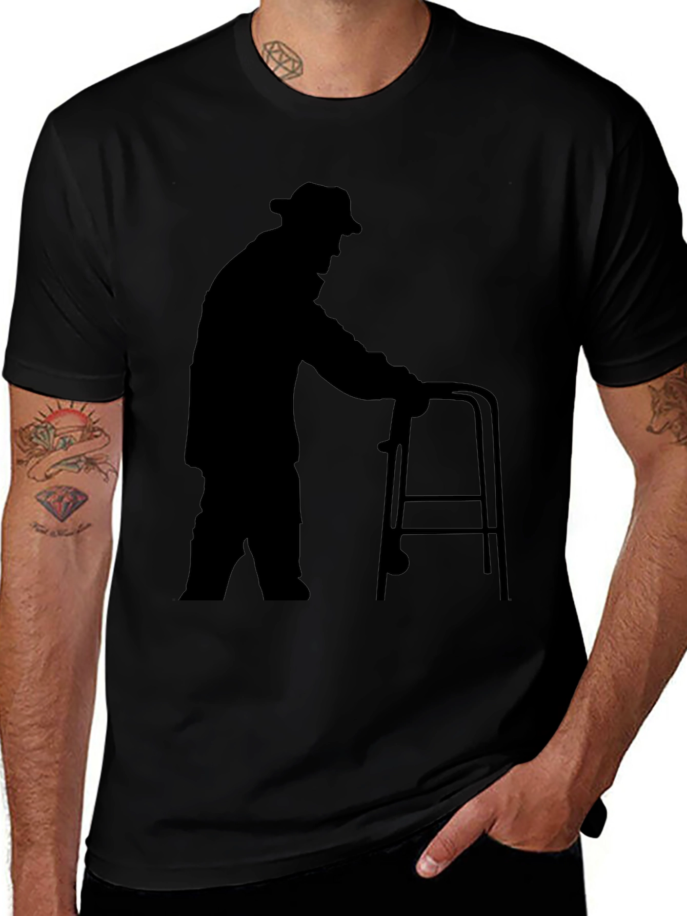 Variant 26 of Silhouette Senior Walker Black T-Shirt
