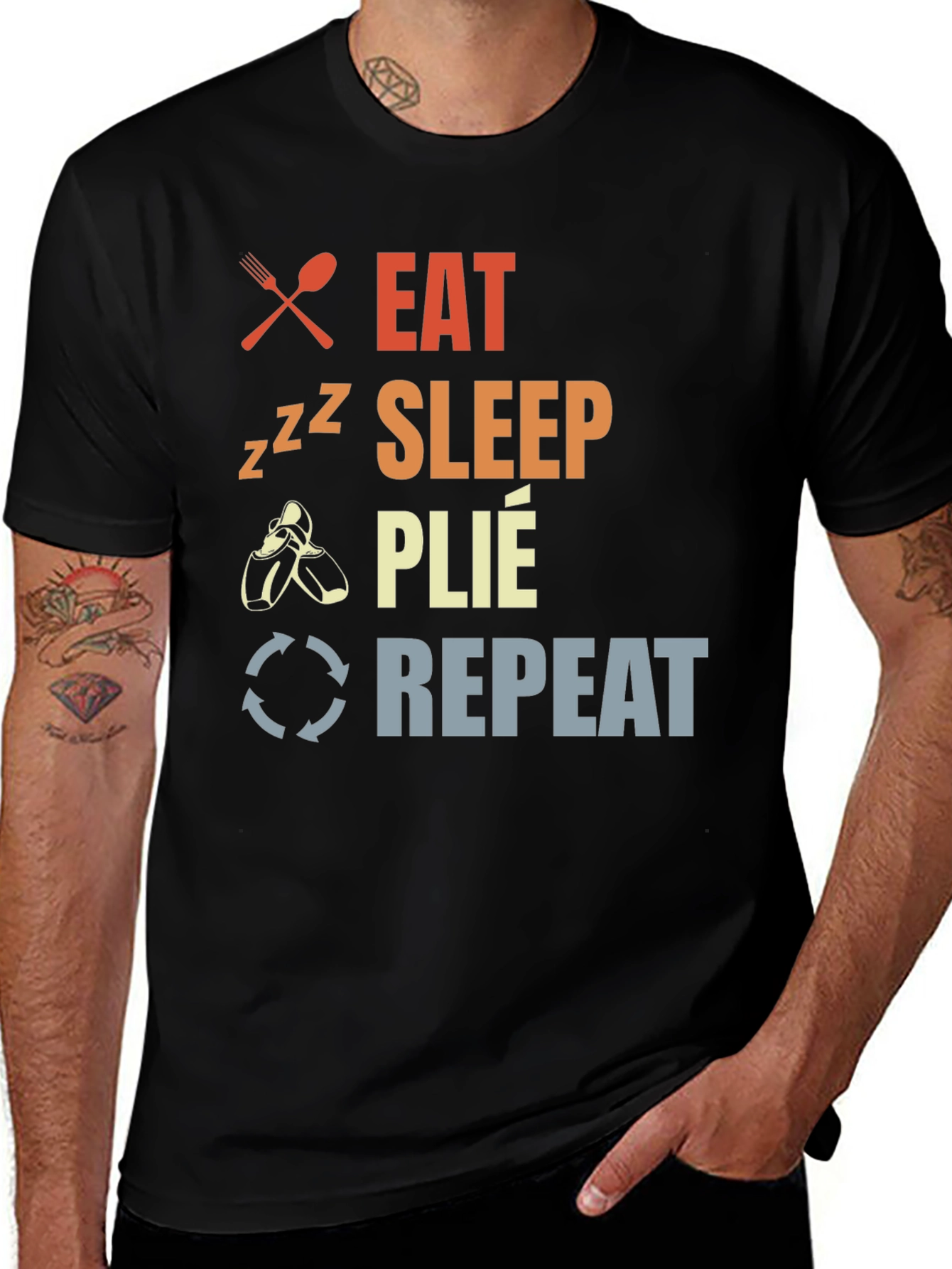 Variant 6 of Eat Sleep Plie Repeat Black T-Shirt