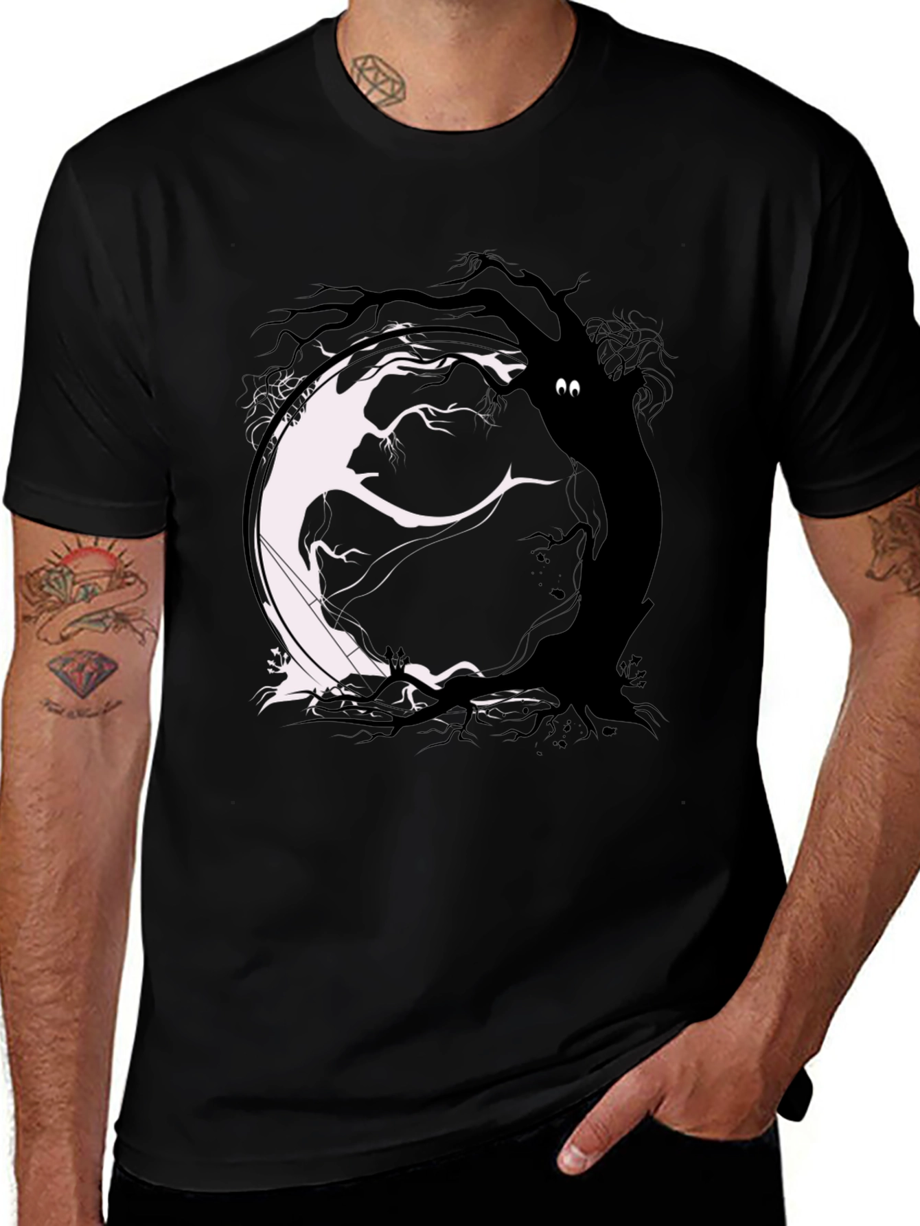 Variant 13 of Yin Yang Tree Graphic Tee - Balance & Style