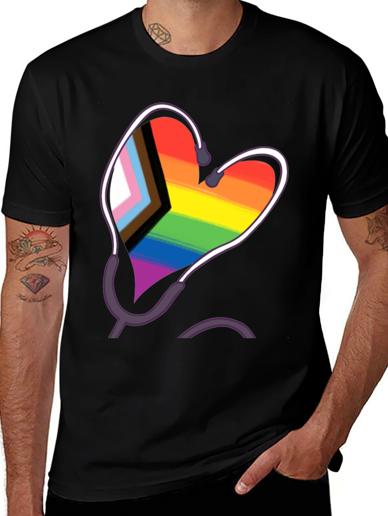 Pride Heartbeat Stethoscope Tee