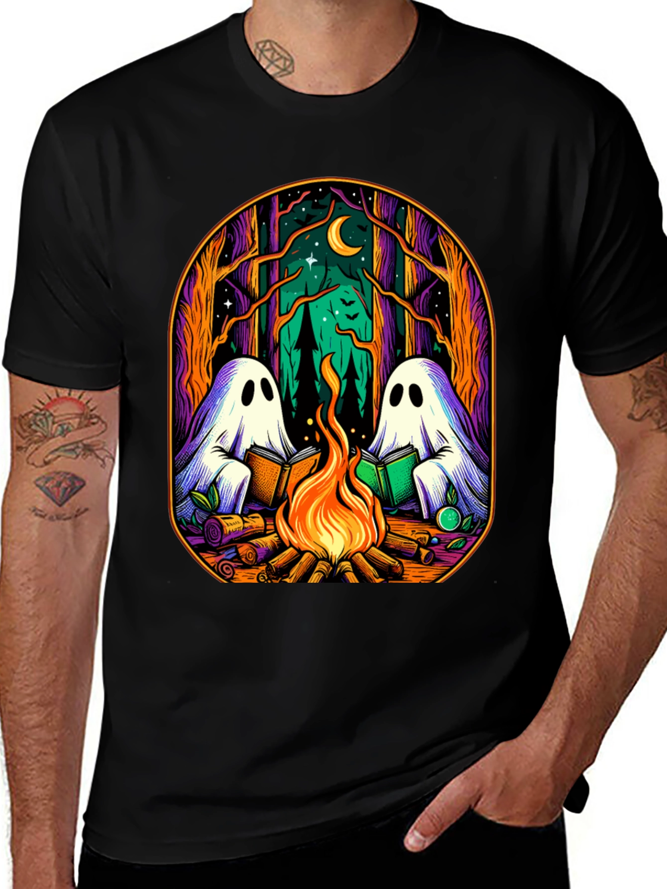 Variant 3 of Spooky Campfire Ghosts T-Shirt