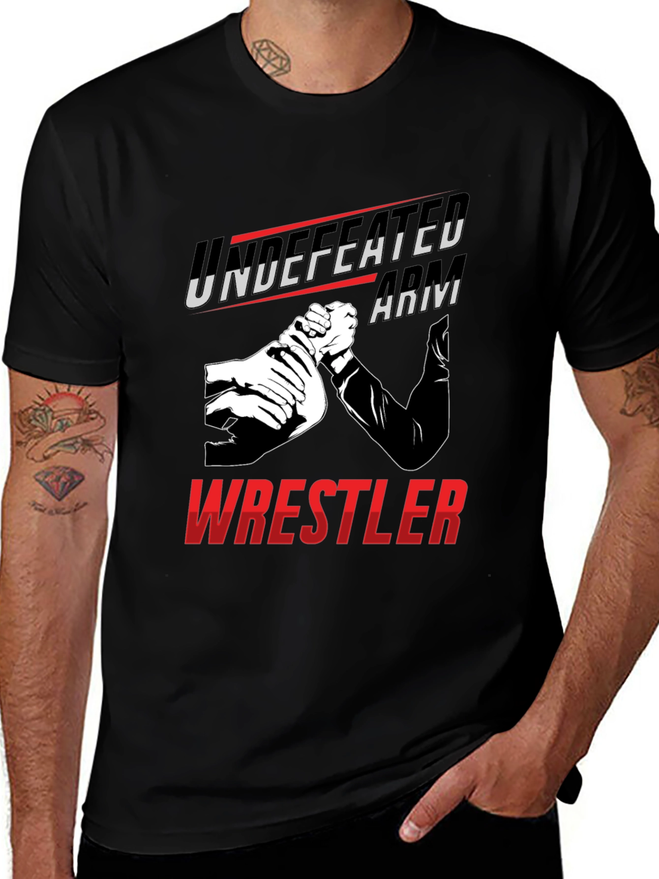 Variant 6 of Undefeated Arm Wrestler Graphic Tee - Black