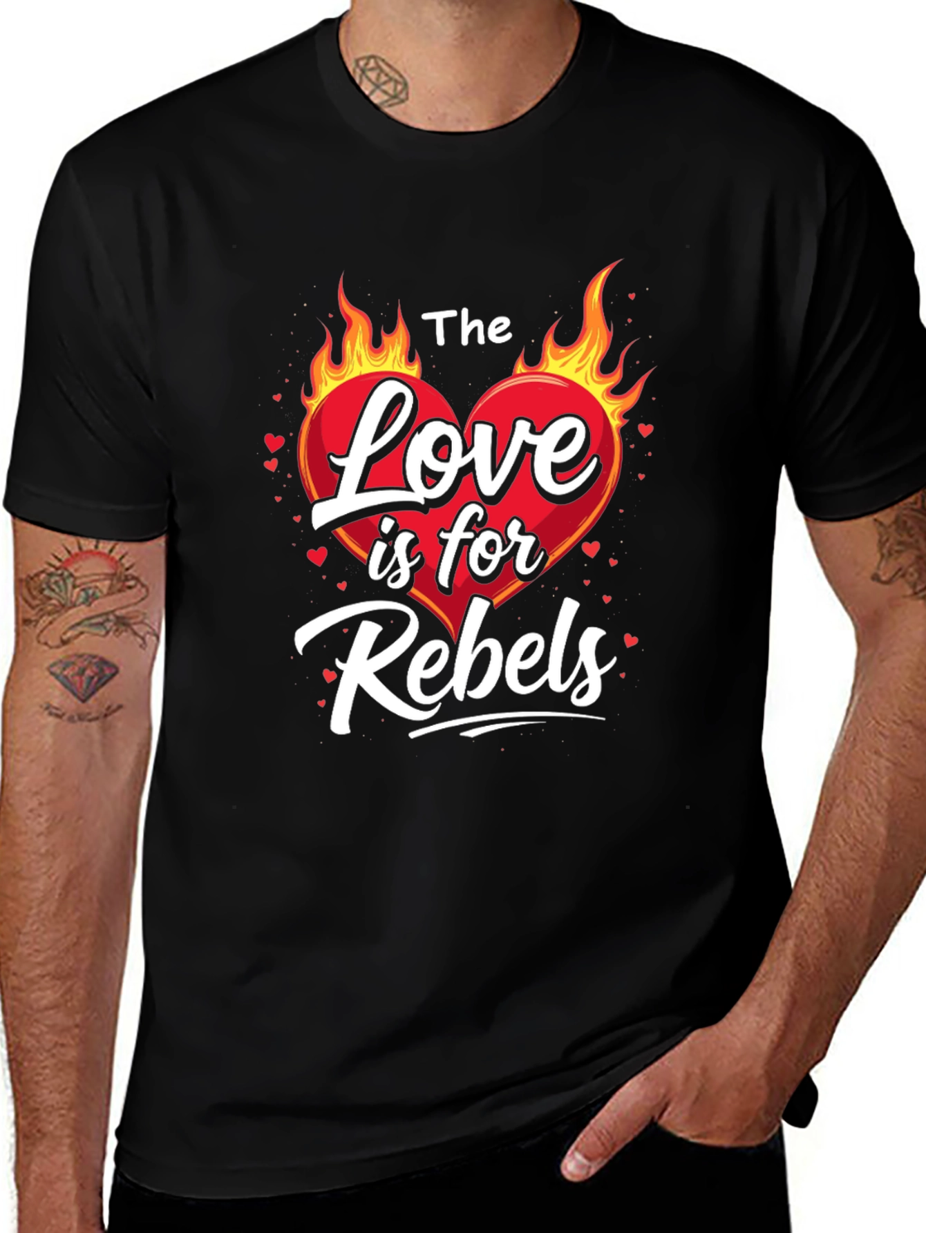 Variant 21 of The Love is for Rebels Black Graphic Tee
