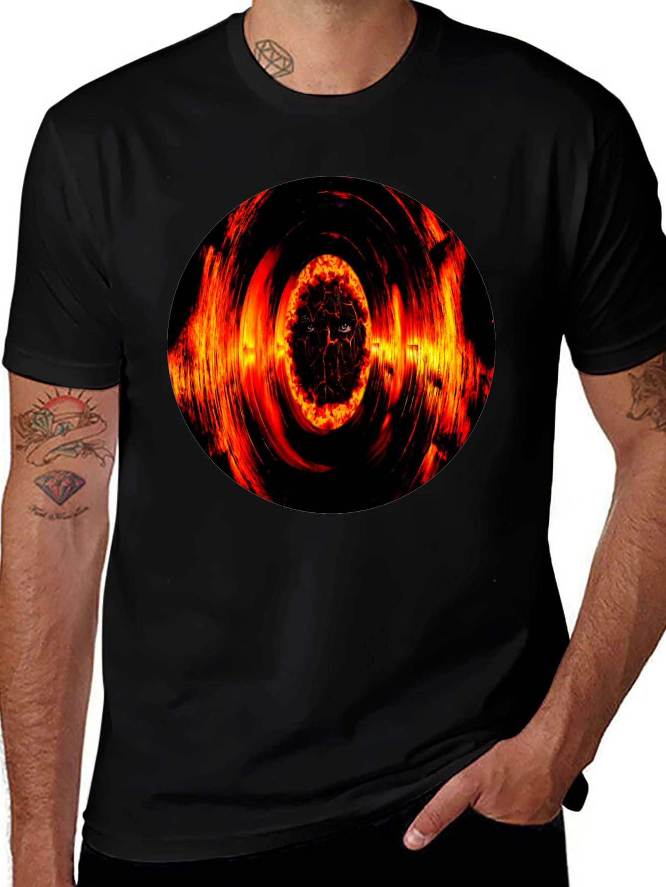 Variant 5 of Inferno Eye Graphic Black T-Shirt