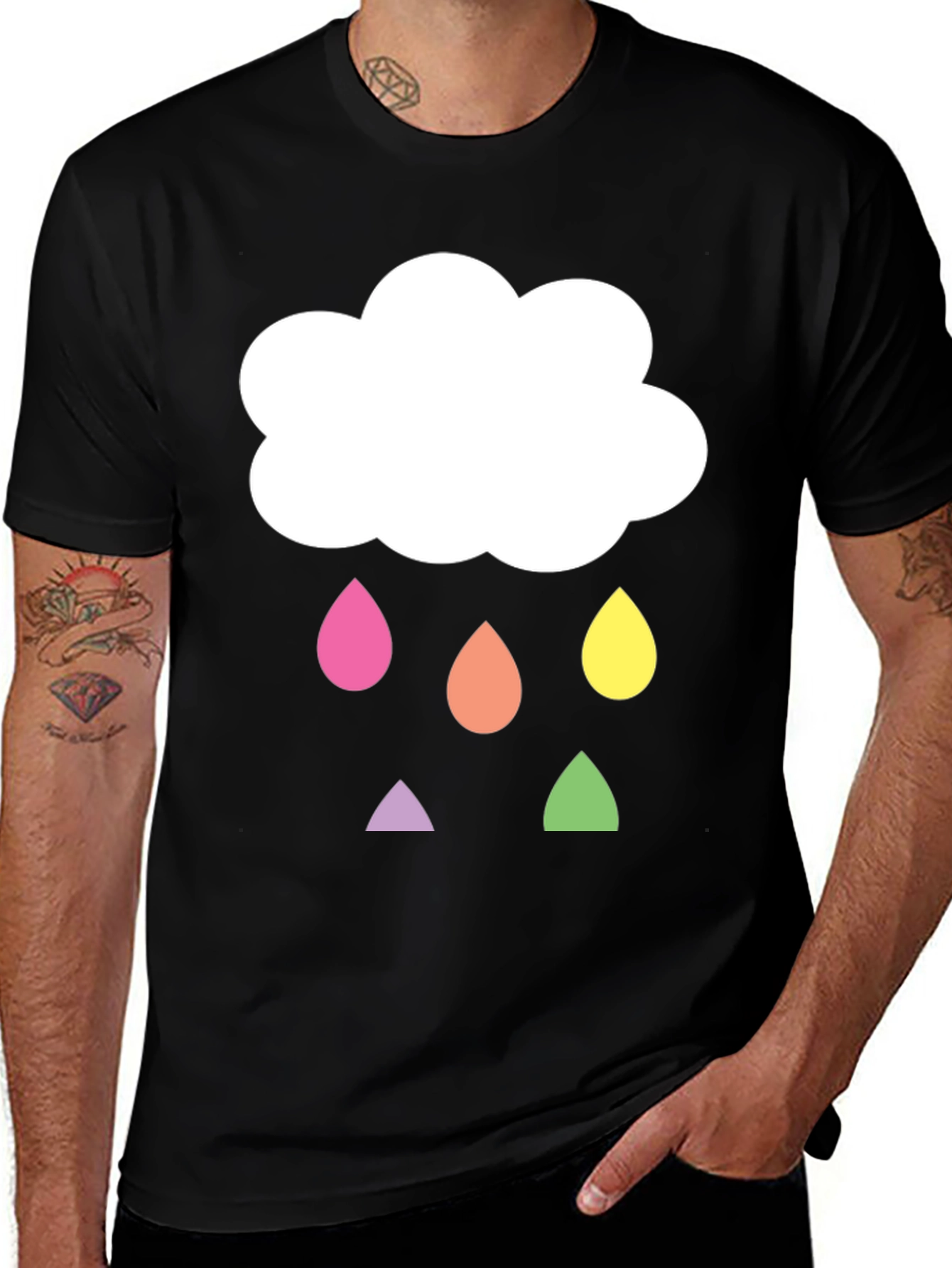 Variant 23 of Cloud Raindrop Graphic T-Shirt - Fun & Unique!