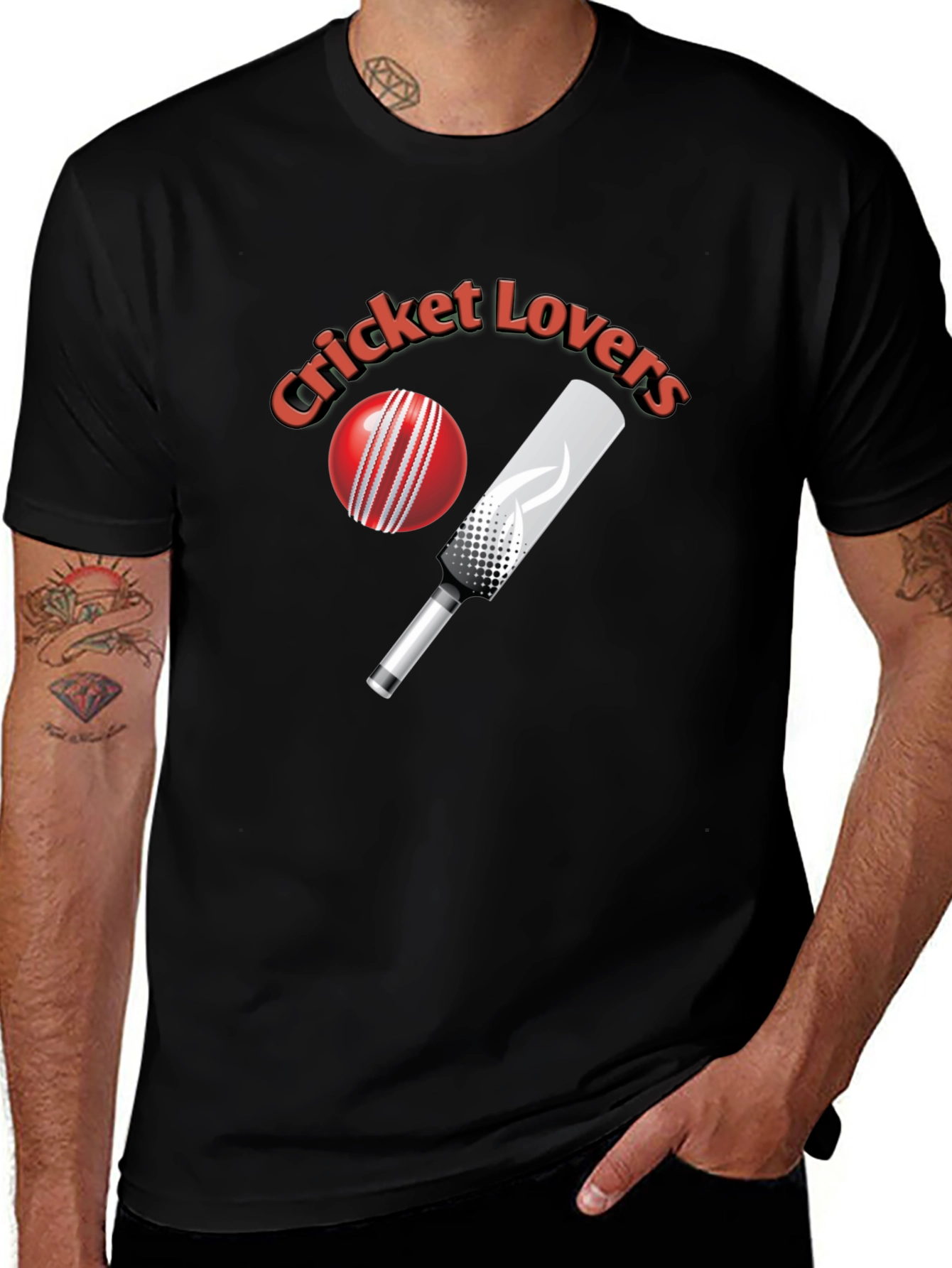 Variant 21 of Cricket Lovers Black T-Shirt