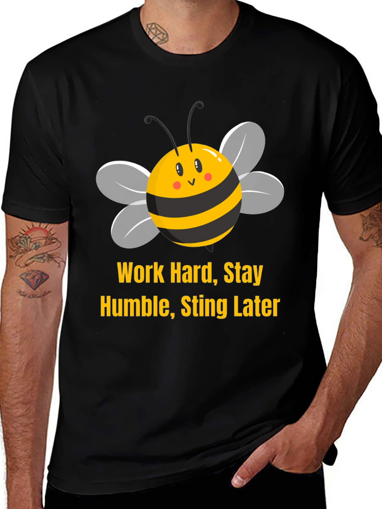 Variant 11 of Work Hard, Stay Humble Bee Graphic T-Shirt