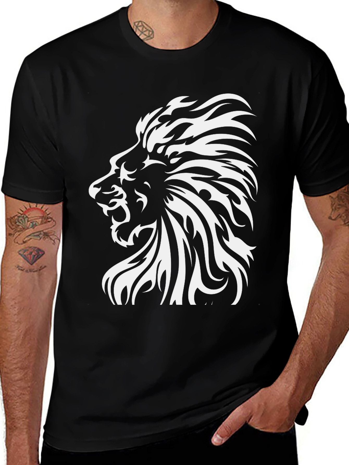 Variant 6 of Lion Graphic T-Shirt - Bold Style