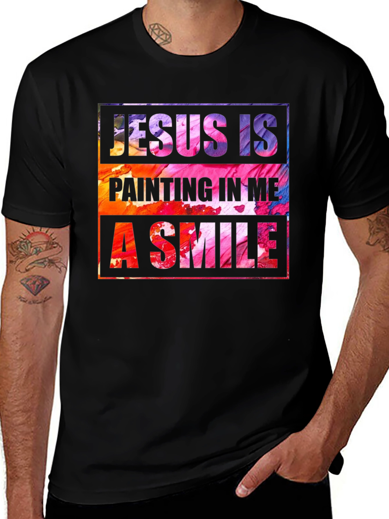 Variant 9 of Jesus is Painting Me a Smile T-Shirt
