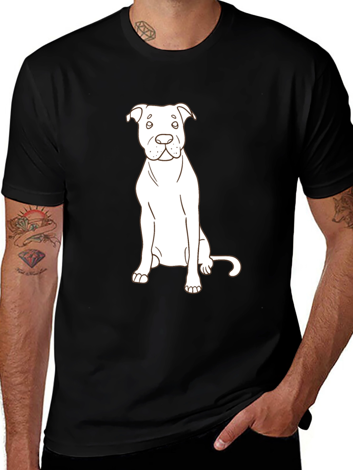 Variant 27 of Dog Lover's Tee: Minimalist Pup Design