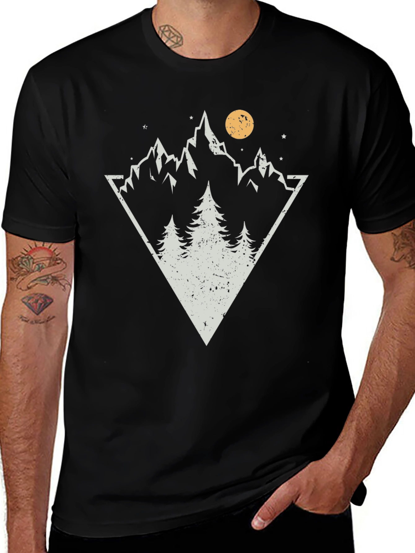 Mountain Triangle Graphic Tee - Black