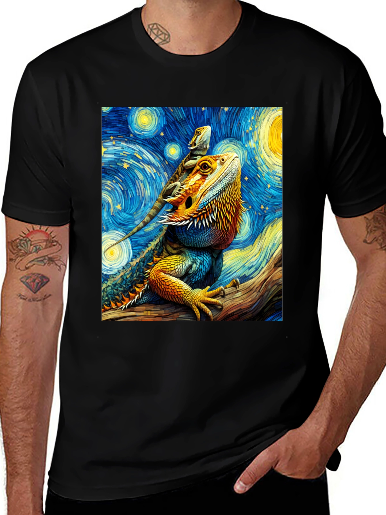 Variant 16 of Bearded Dragon Starry Night Graphic Tee